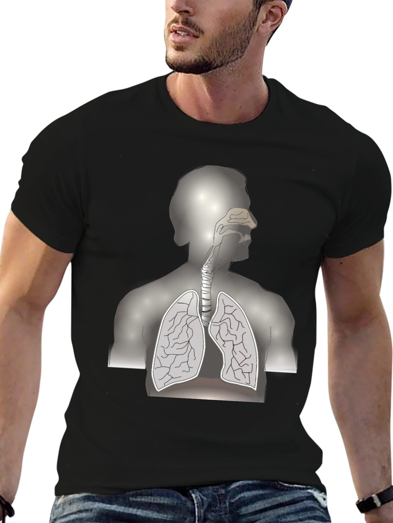 Anatomy Graphic Tee - Human Respiratory System T-Shirt
