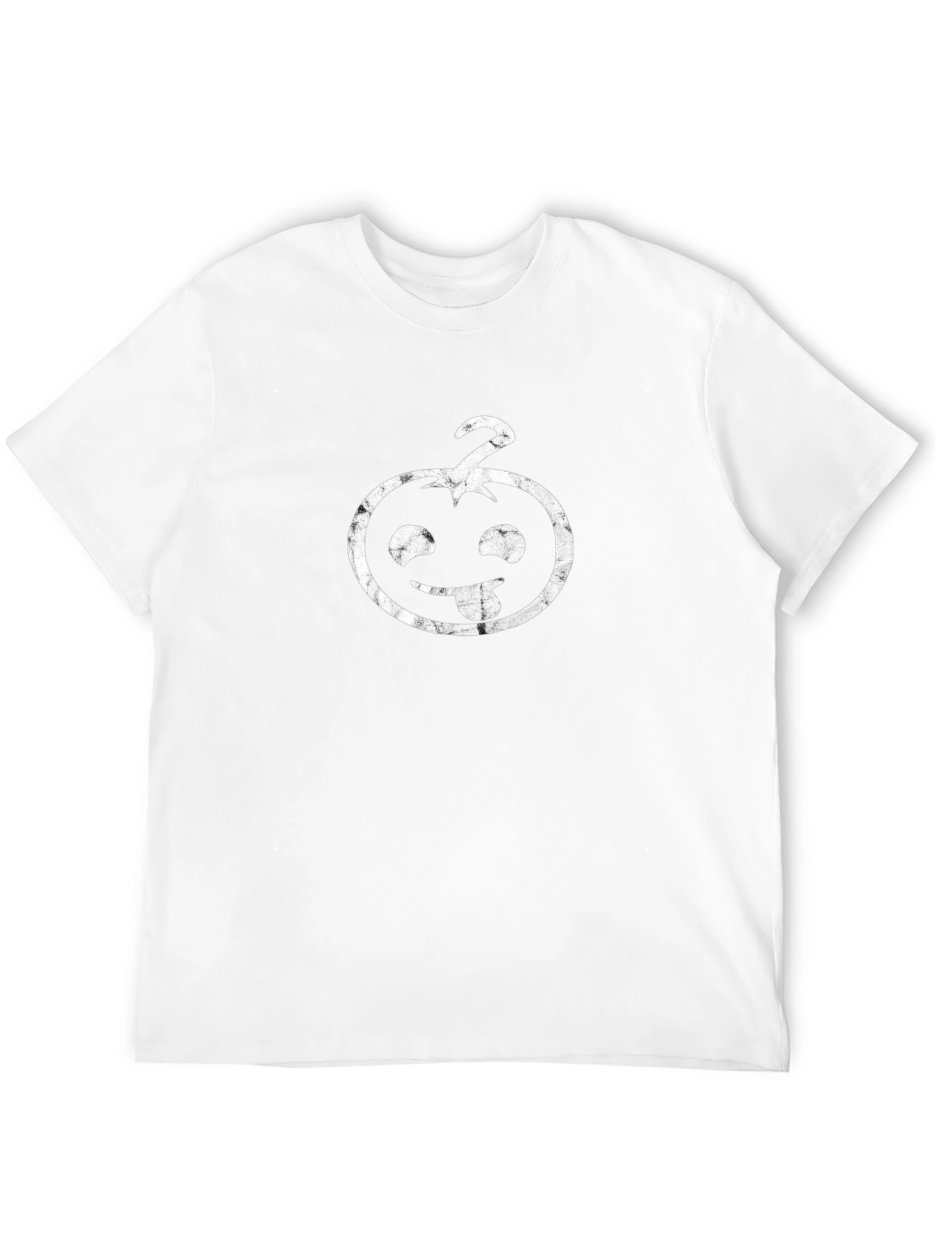 Funny Pumpkin Face Graphic Tee - Black Cotton Shirt