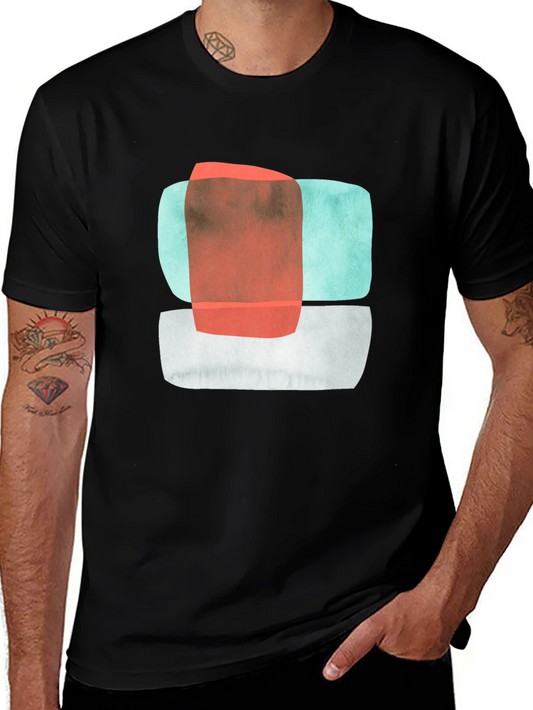Abstract Geometric Color Block Tee