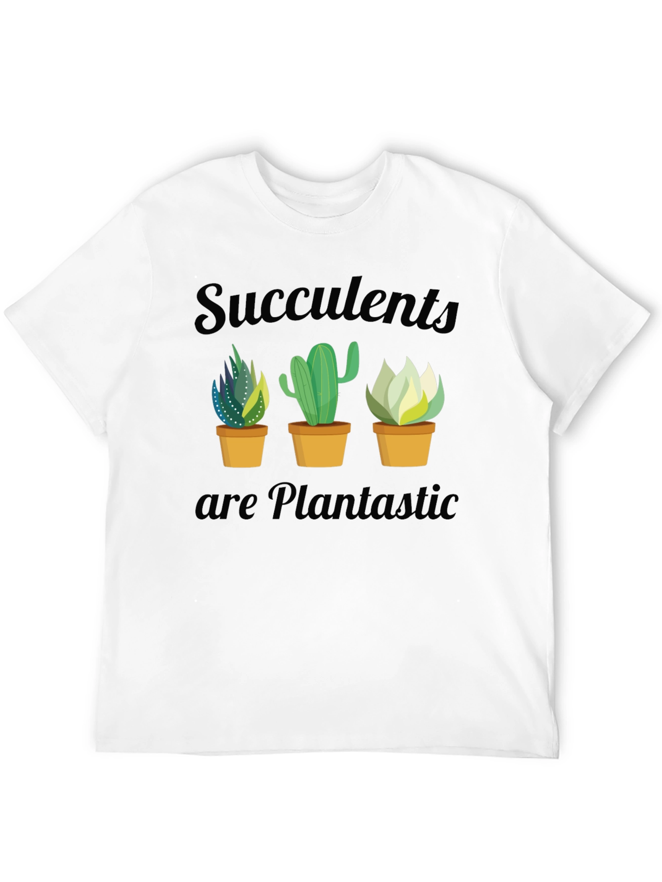Succulent Plantastic Graphic T-Shirt - Black