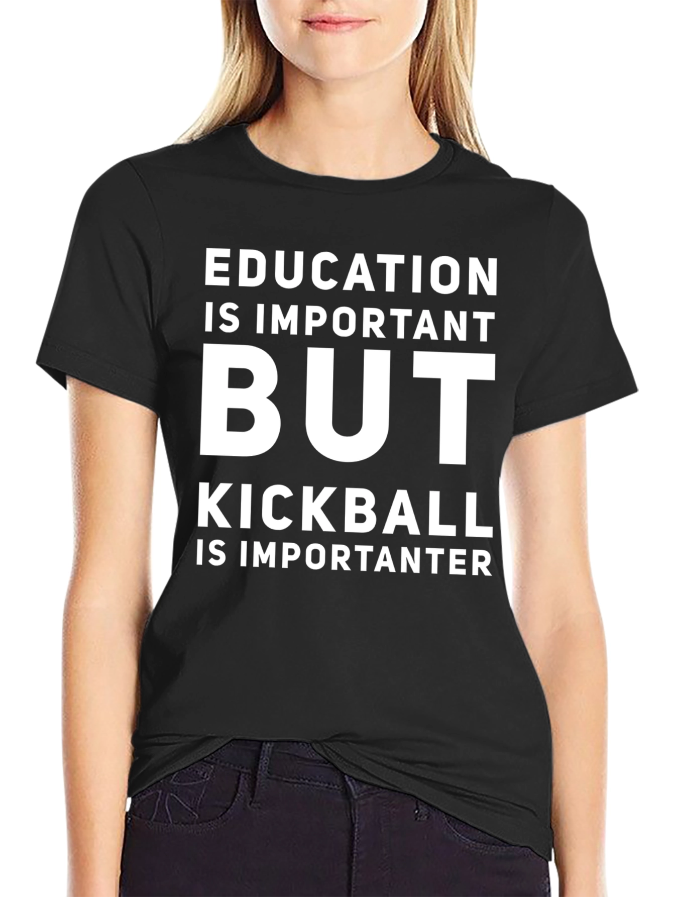 Funny Kickball T-Shirt - Education is Important But...