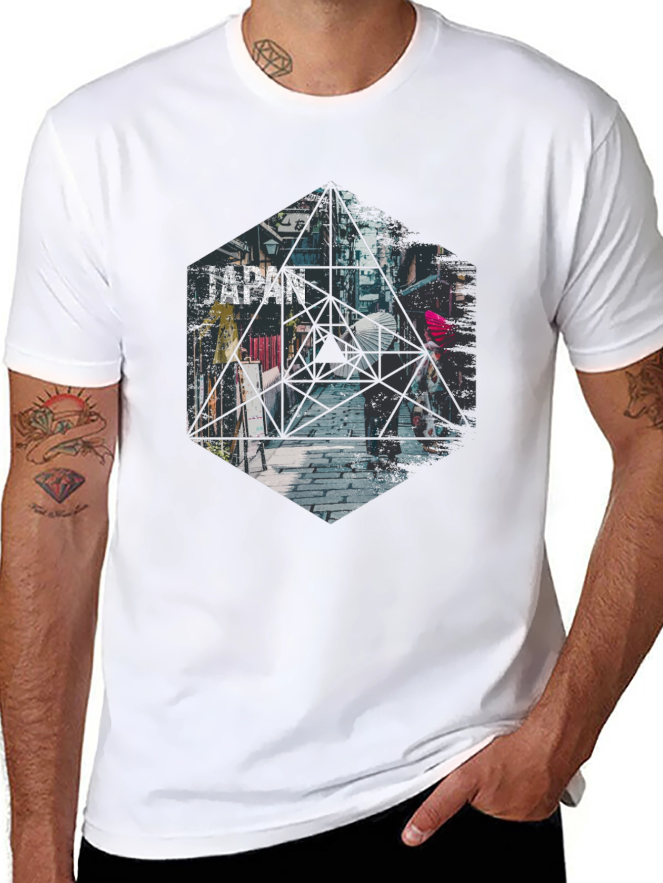 Geometric Japan T-Shirt - Urban Style