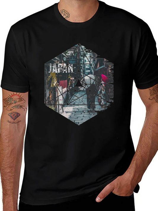 Geometric Japan T-Shirt - Urban Style