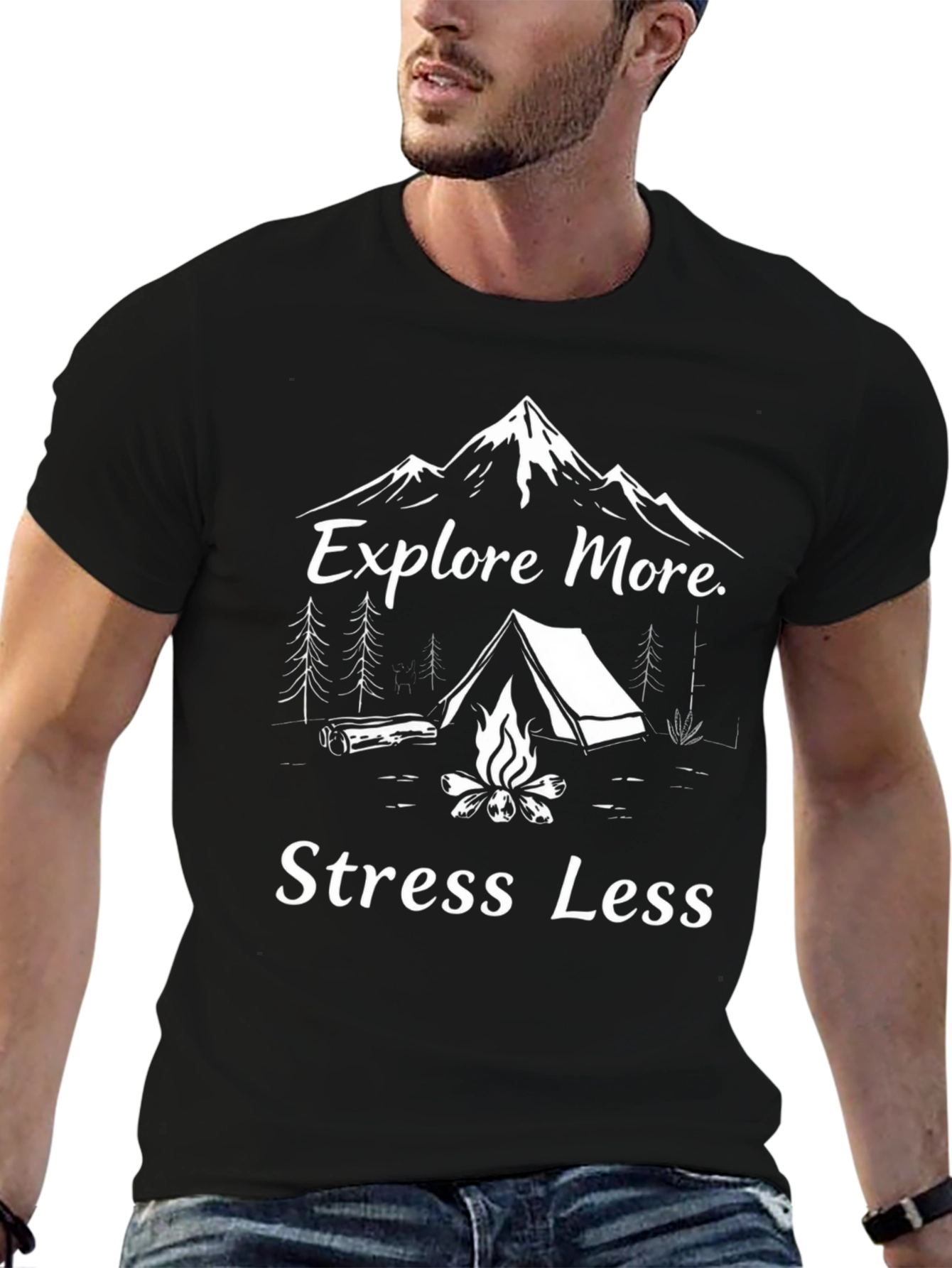 Explore More Stress Less Graphic T-Shirt