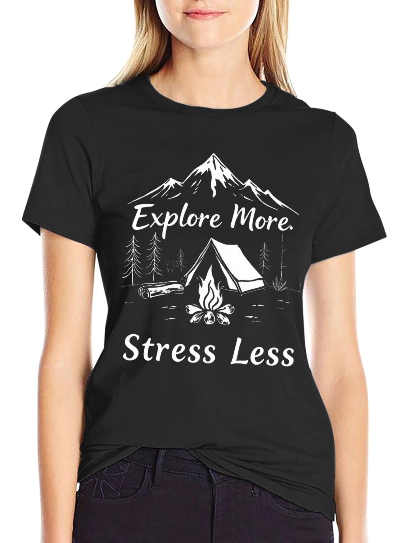 Explore More Stress Less Graphic T-Shirt