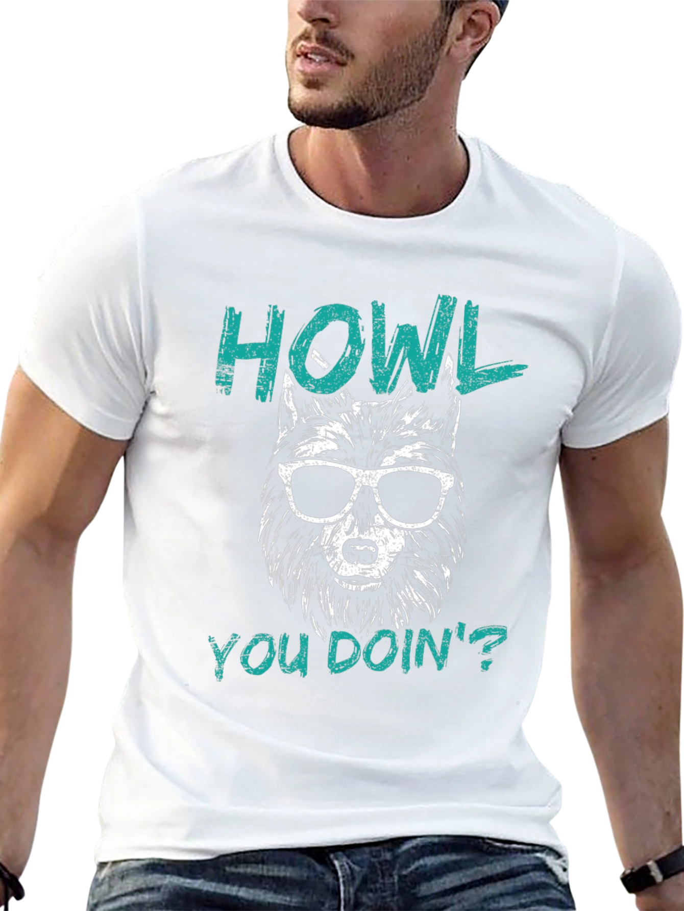 Howl You Doin Wolf Graphic Tee - Black