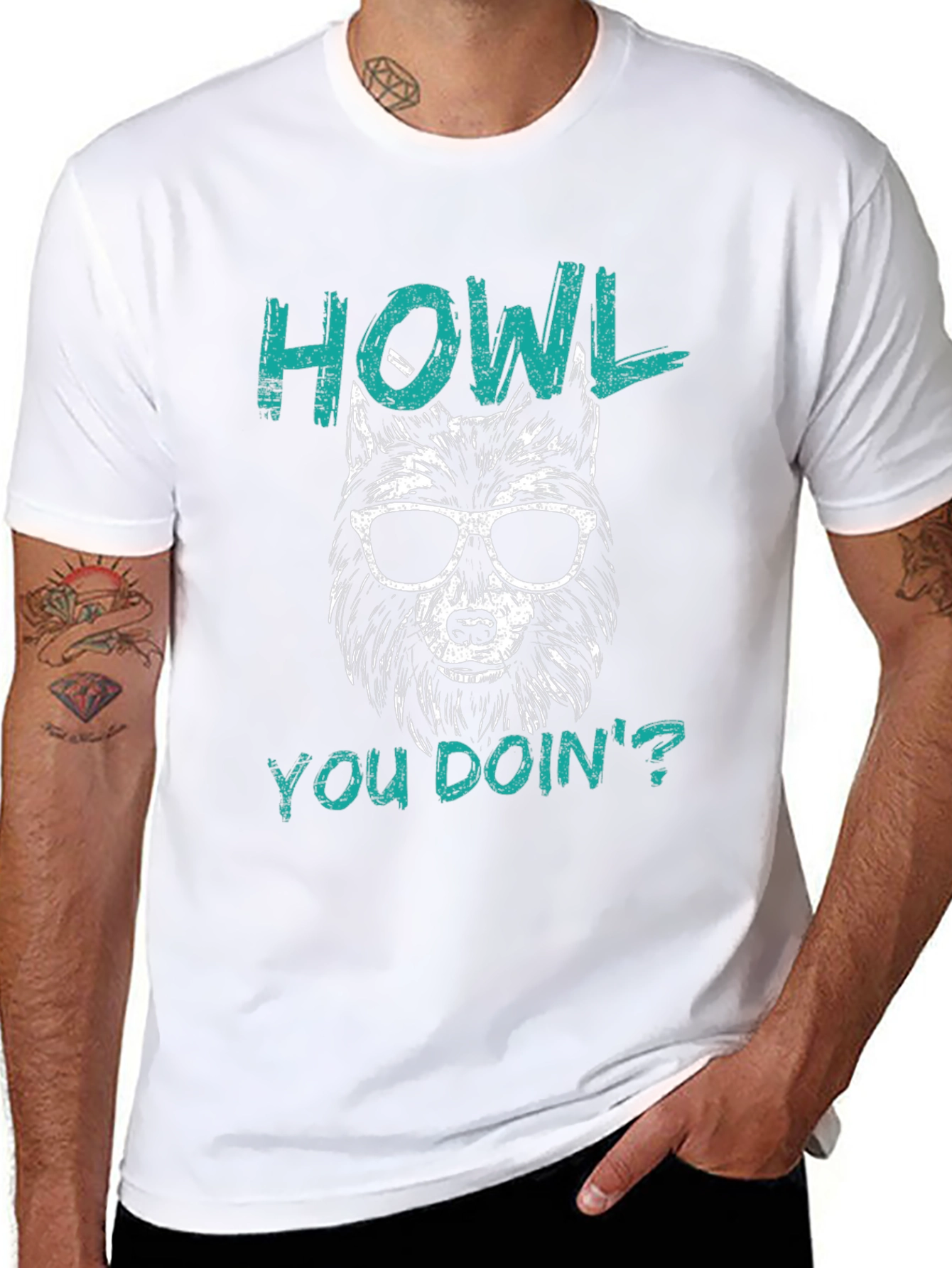Howl You Doin Wolf Graphic Tee - Black