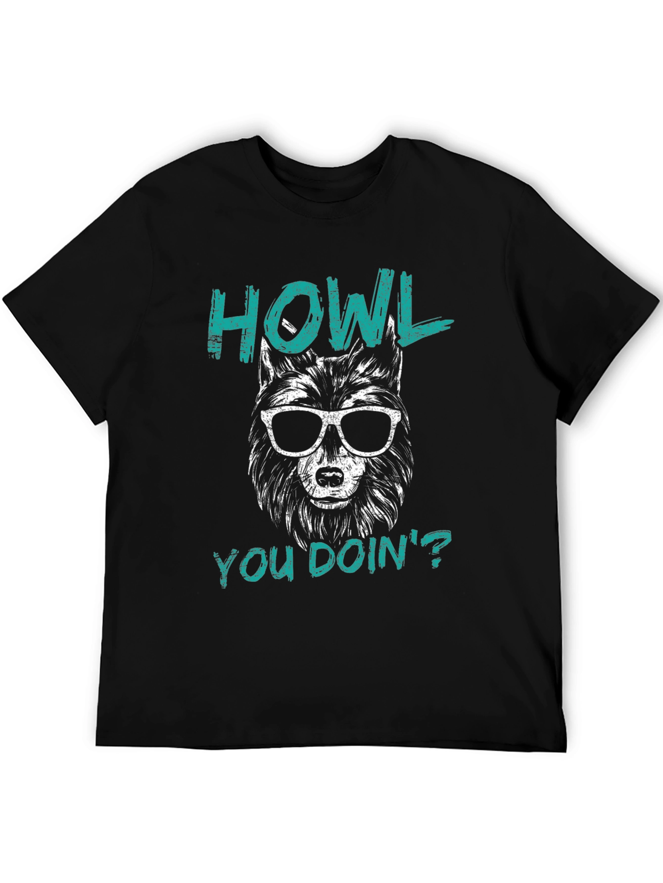 Howl You Doin Wolf Graphic Tee - Black