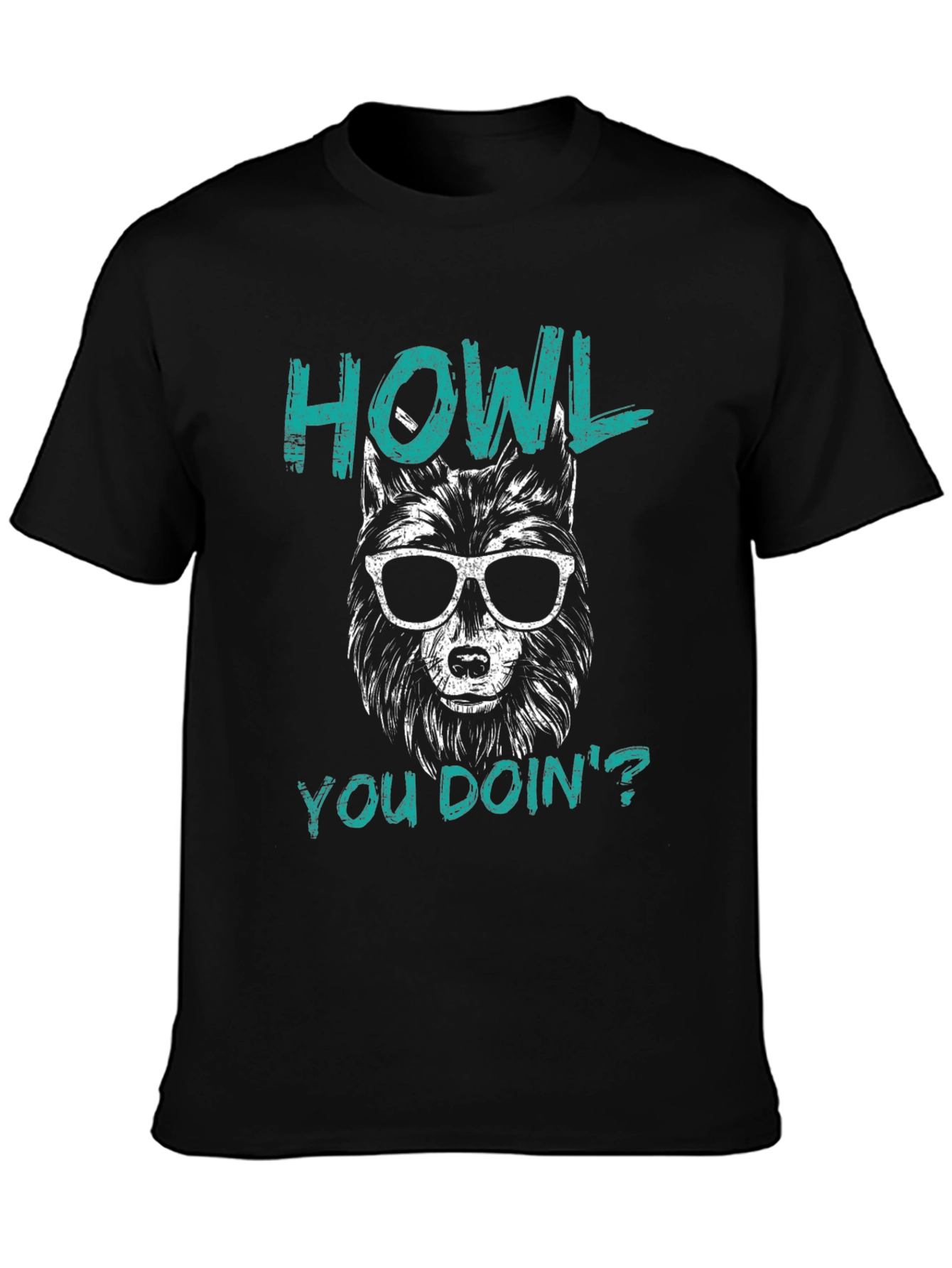 Howl You Doin Wolf Graphic Tee - Black