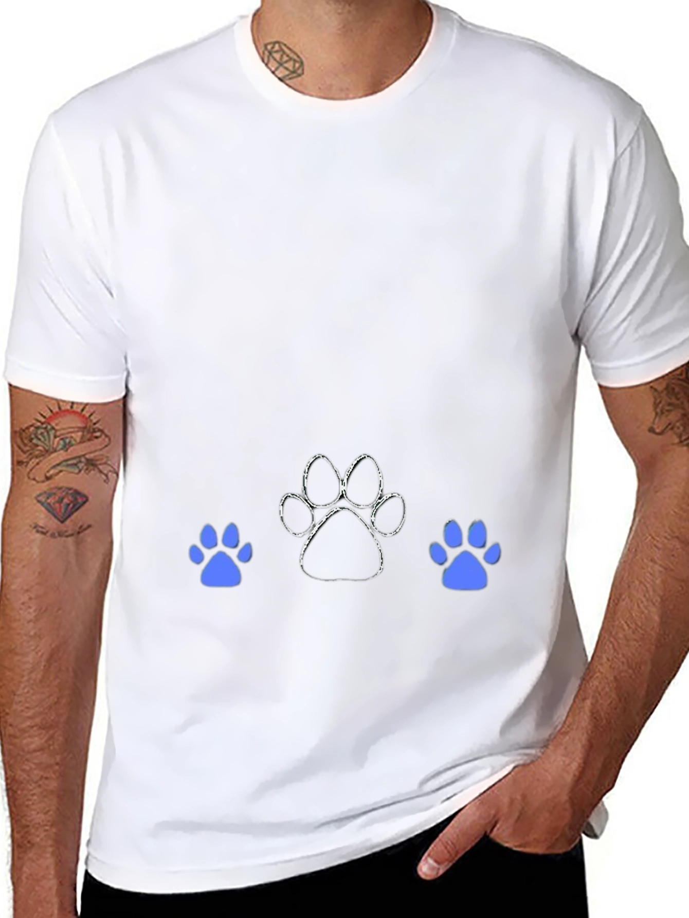 Dog Paw Print Graphic T-Shirt