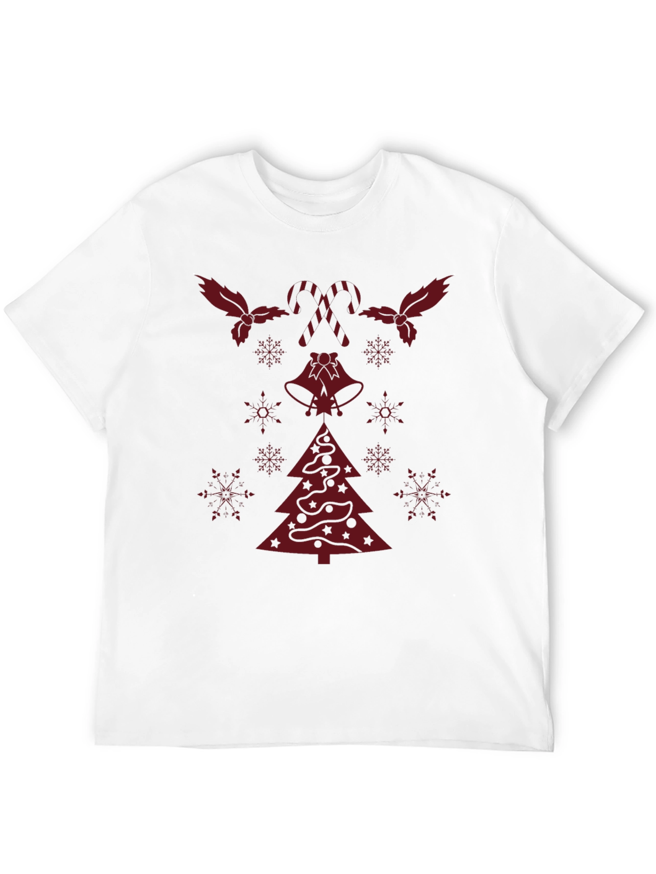 Festive Holiday T-Shirt with Christmas Tree & Candy Canes