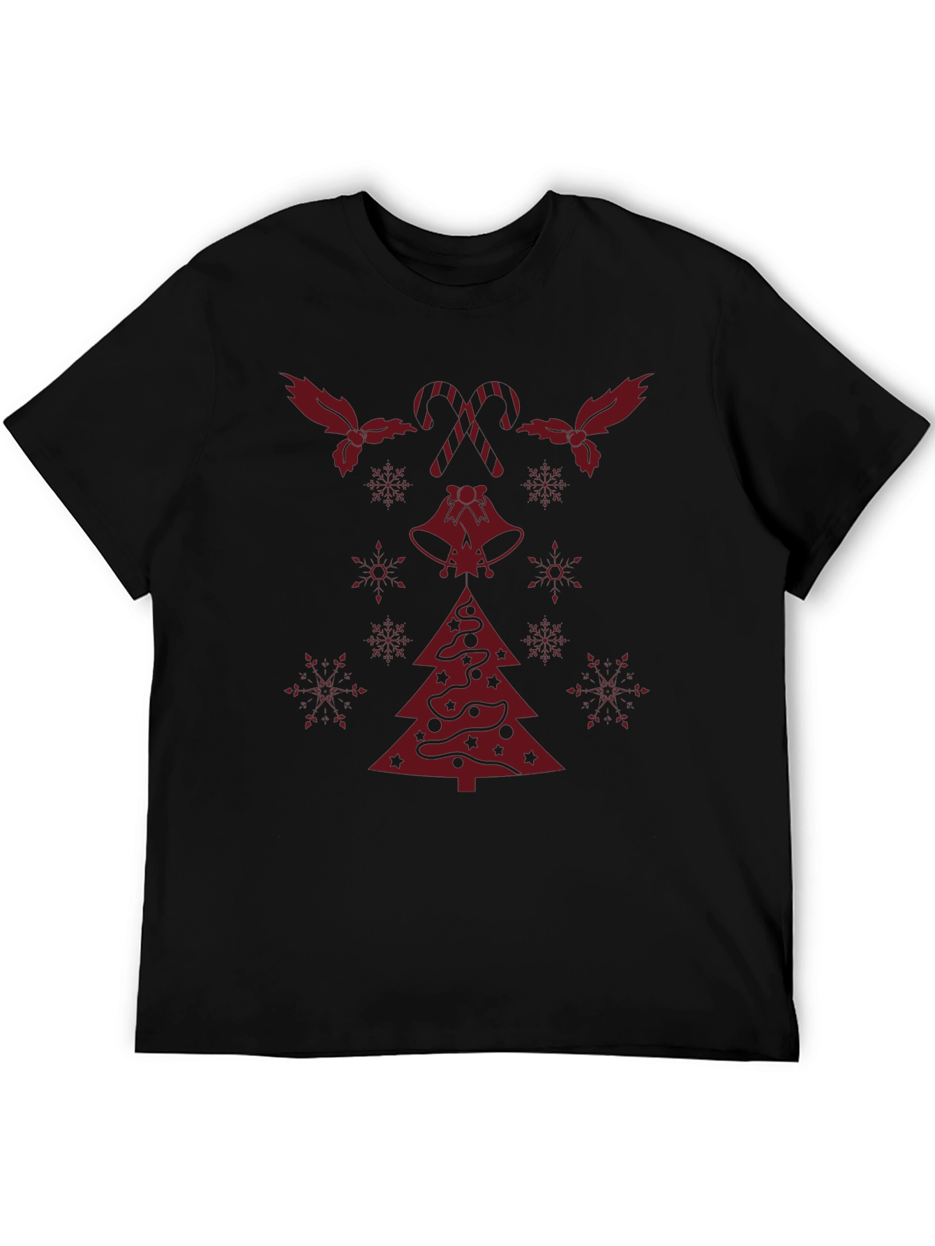 Festive Holiday T-Shirt with Christmas Tree & Candy Canes