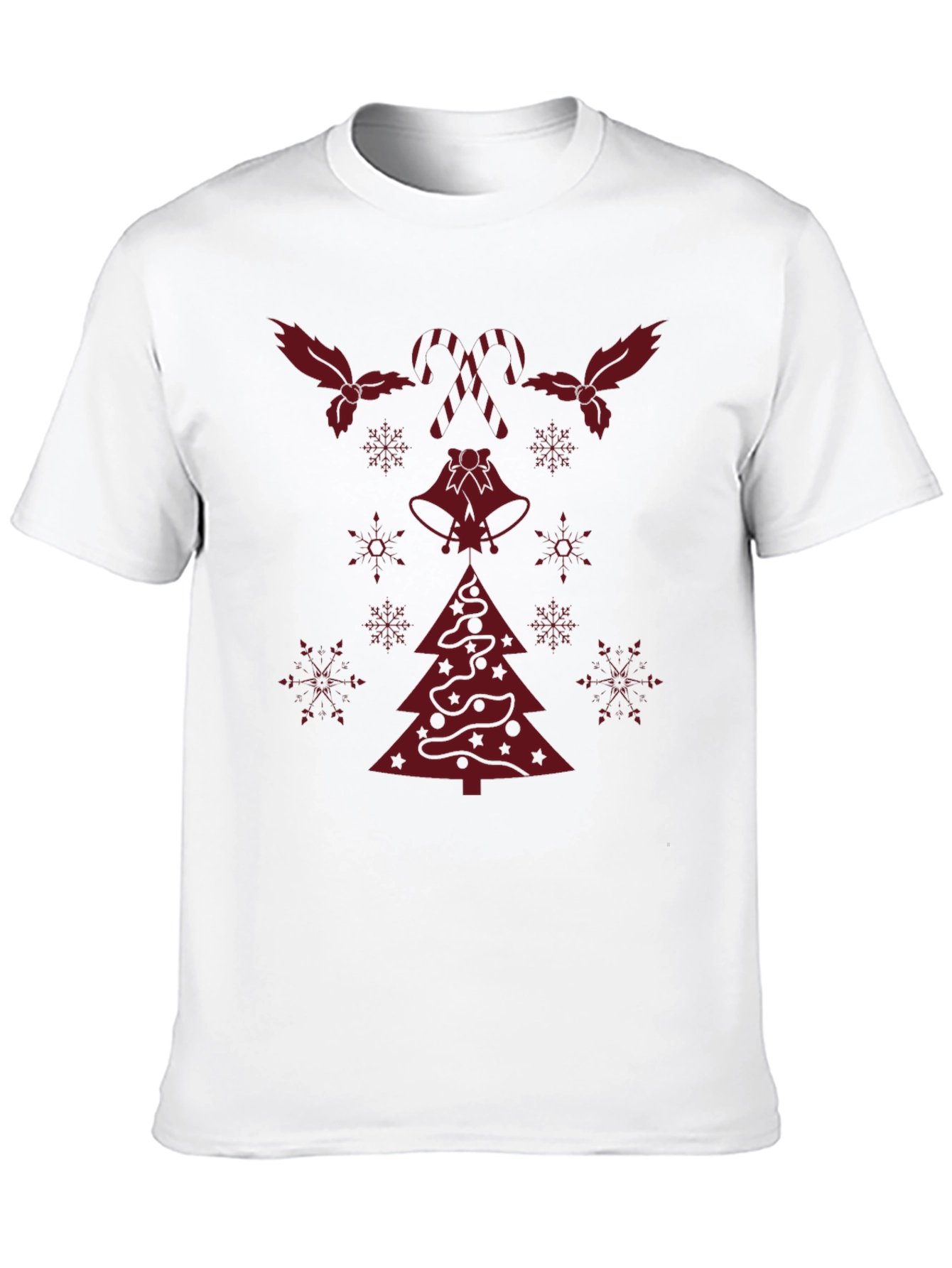 Festive Holiday T-Shirt with Christmas Tree & Candy Canes