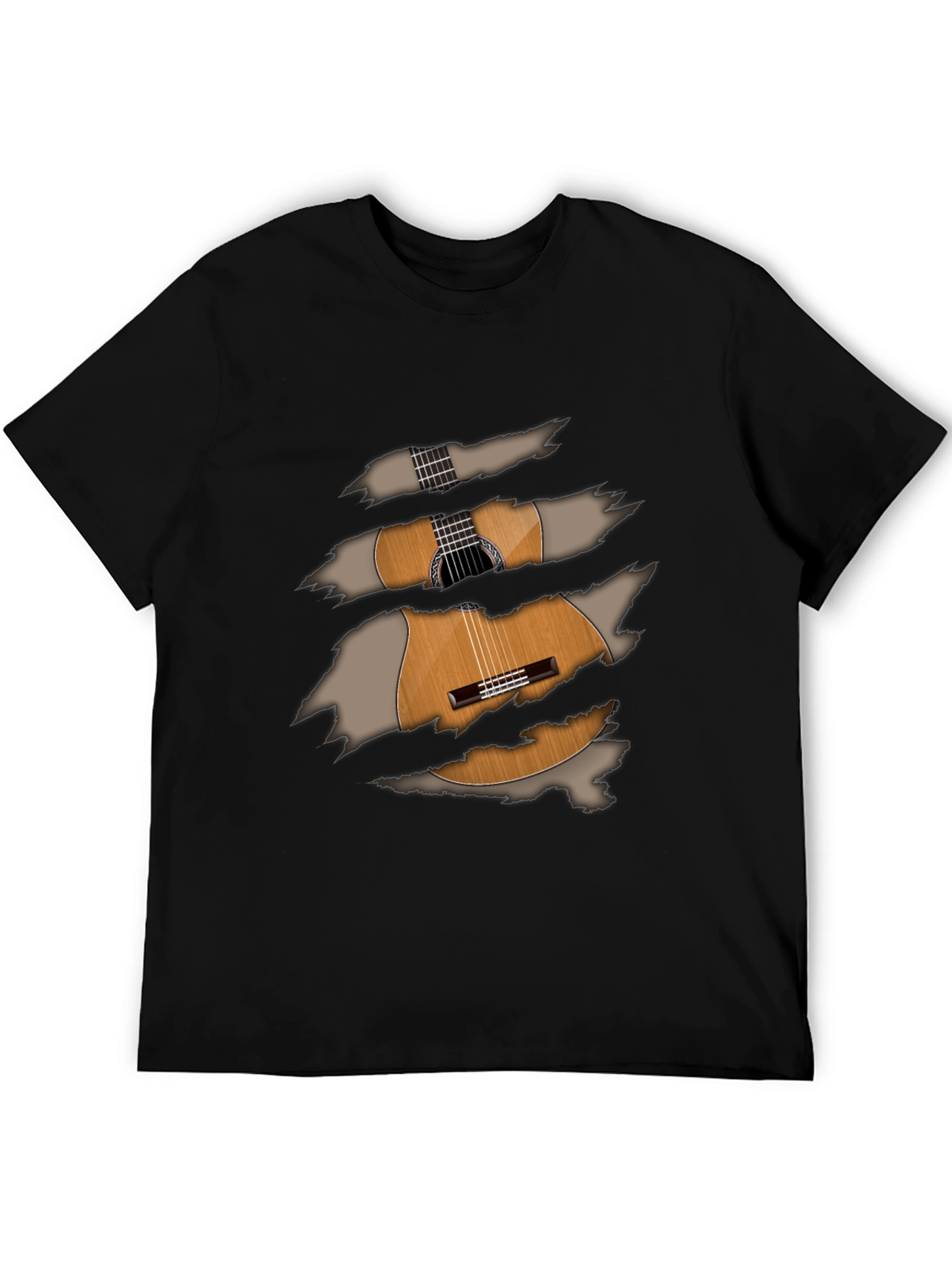 Guitar Ripped T-Shirt - Unique Musical Tee