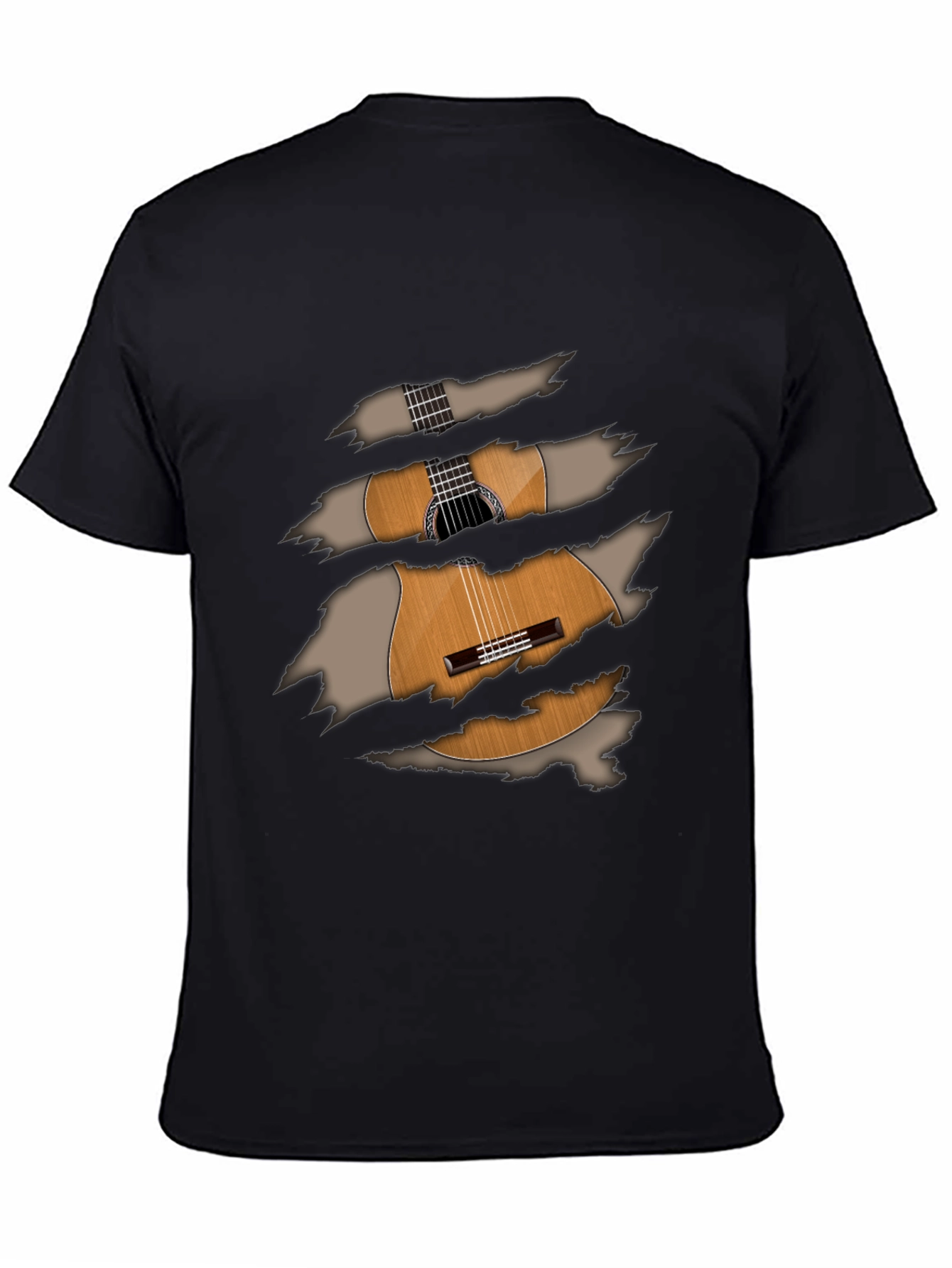 Guitar Ripped T-Shirt - Unique Musical Tee