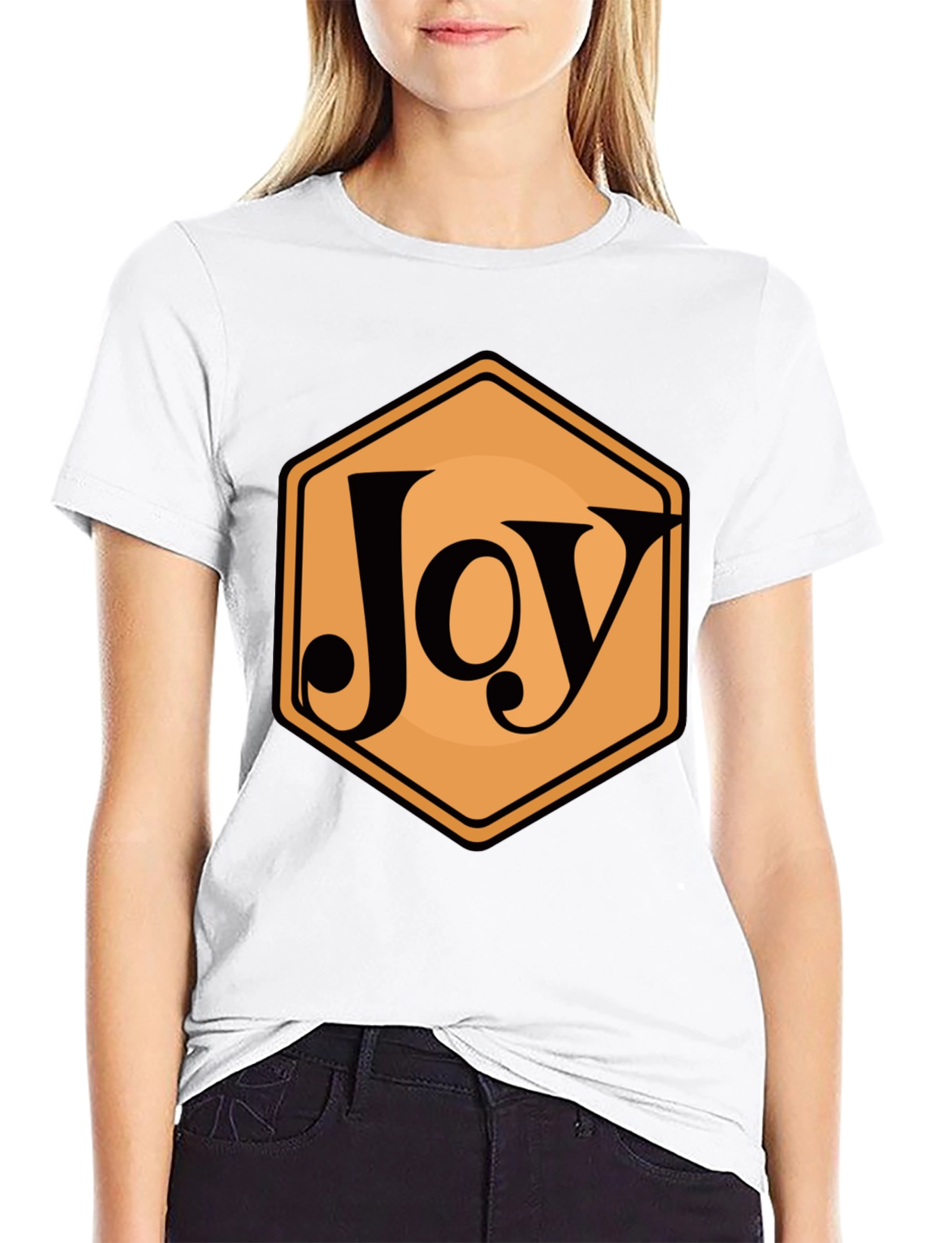 Joy Hexagon Graphic Tee - Modern Casual Style