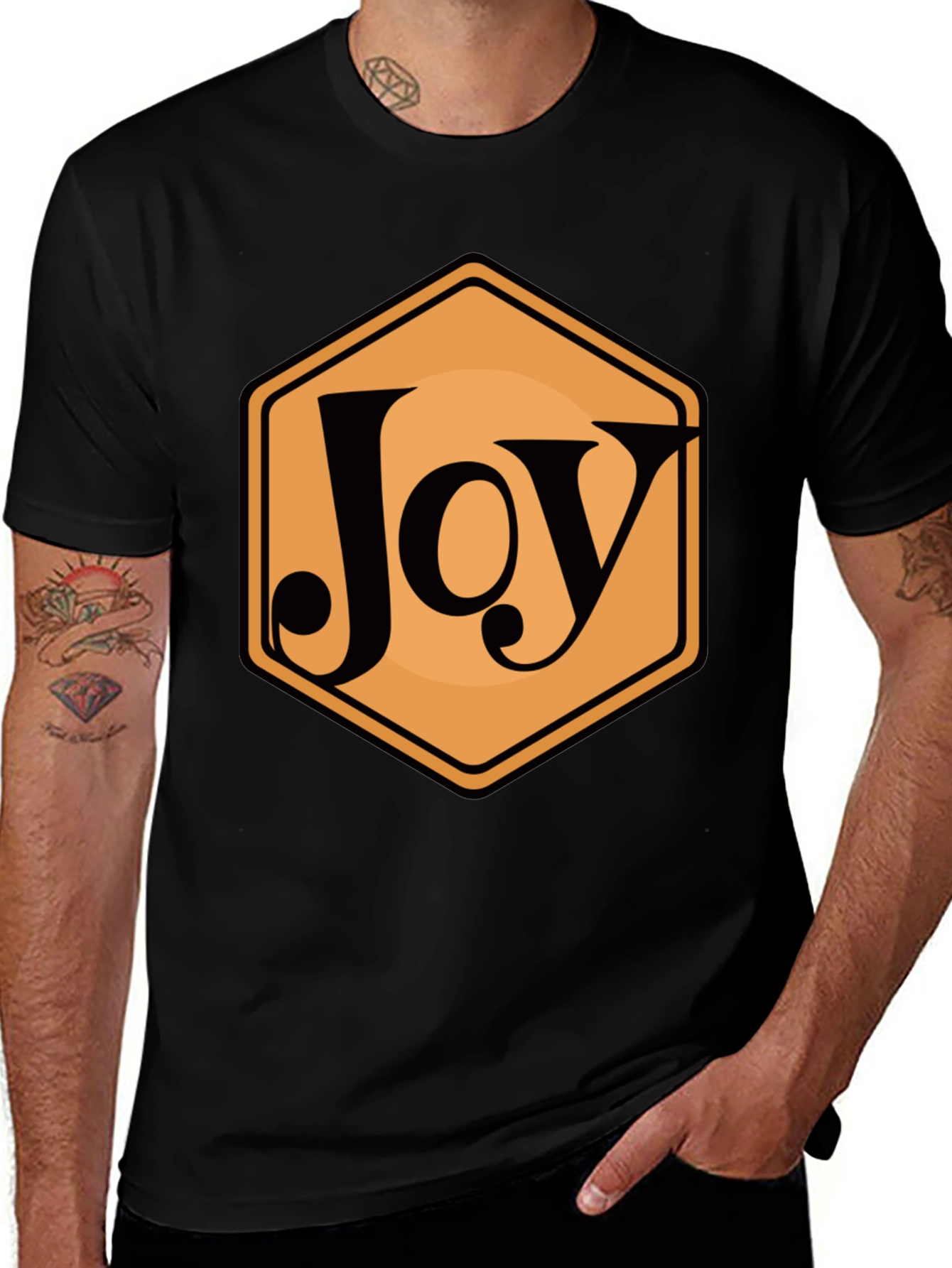 Joy Hexagon Graphic Tee - Modern Casual Style