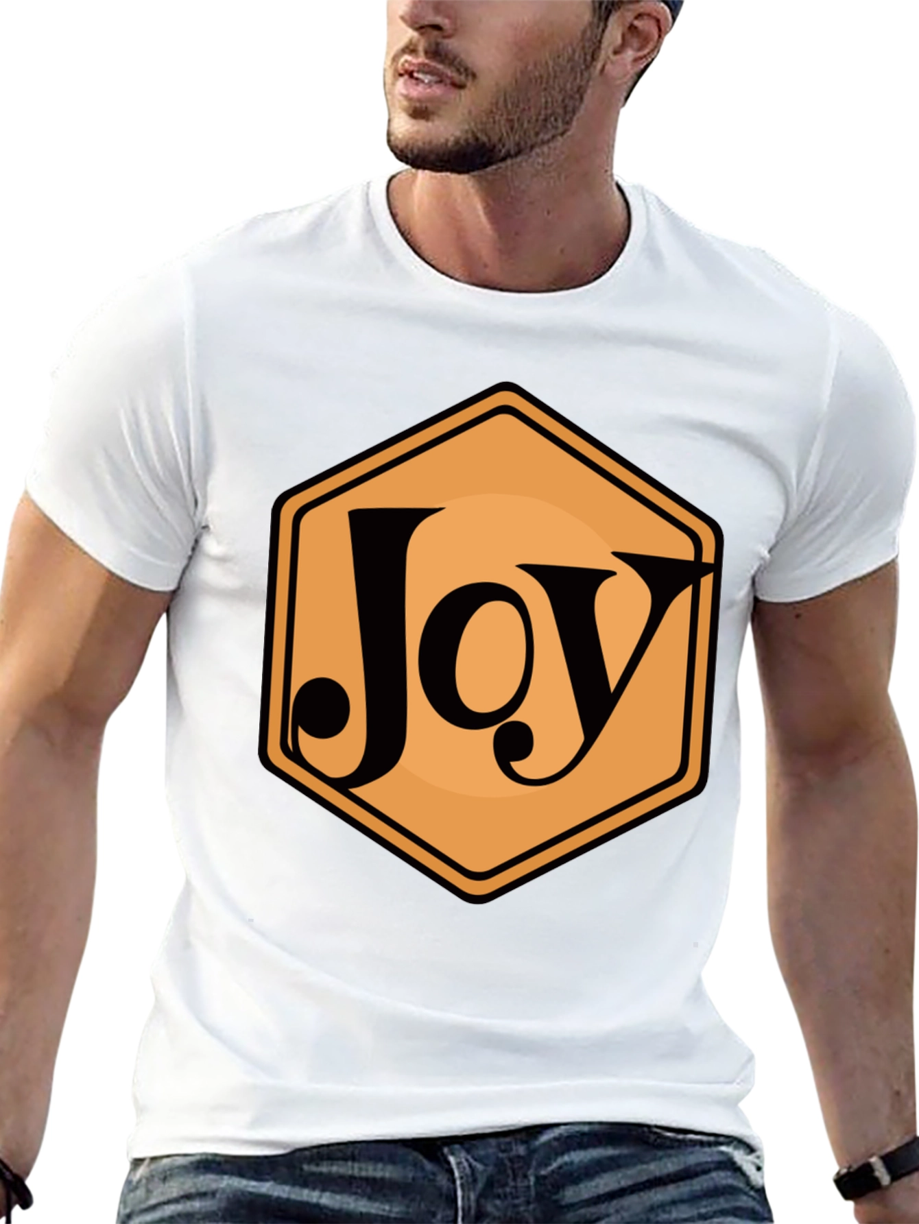 Joy Hexagon Graphic Tee - Modern Casual Style