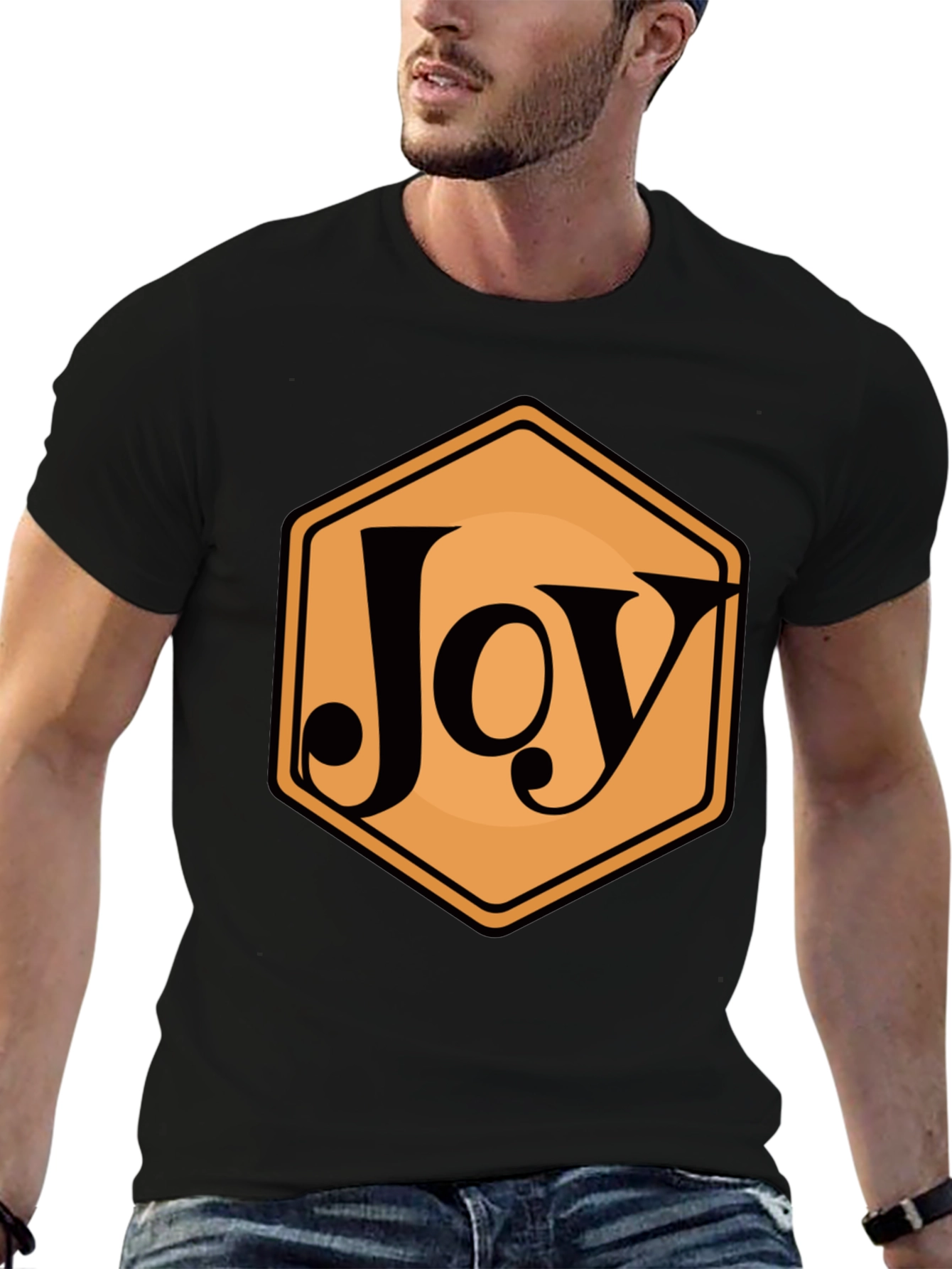Joy Hexagon Graphic Tee - Modern Casual Style