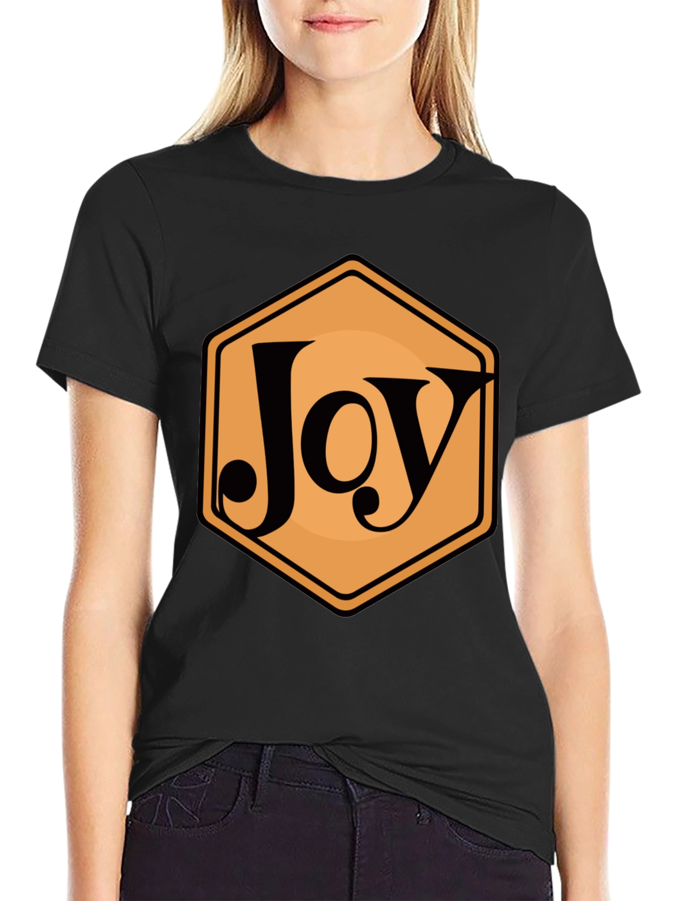 Joy Hexagon Graphic Tee - Modern Casual Style