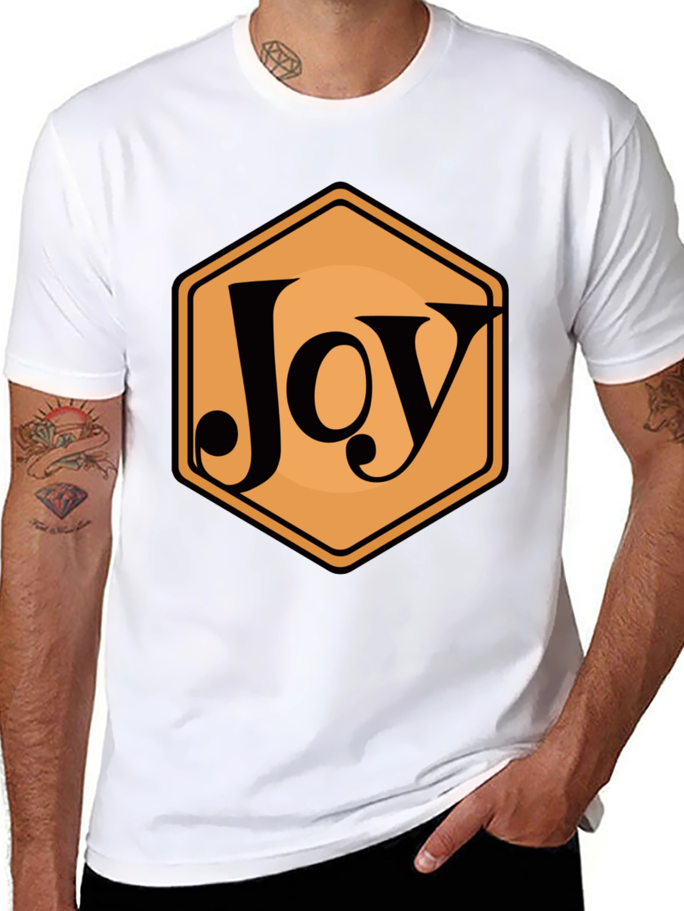 Joy Hexagon Graphic Tee - Modern Casual Style