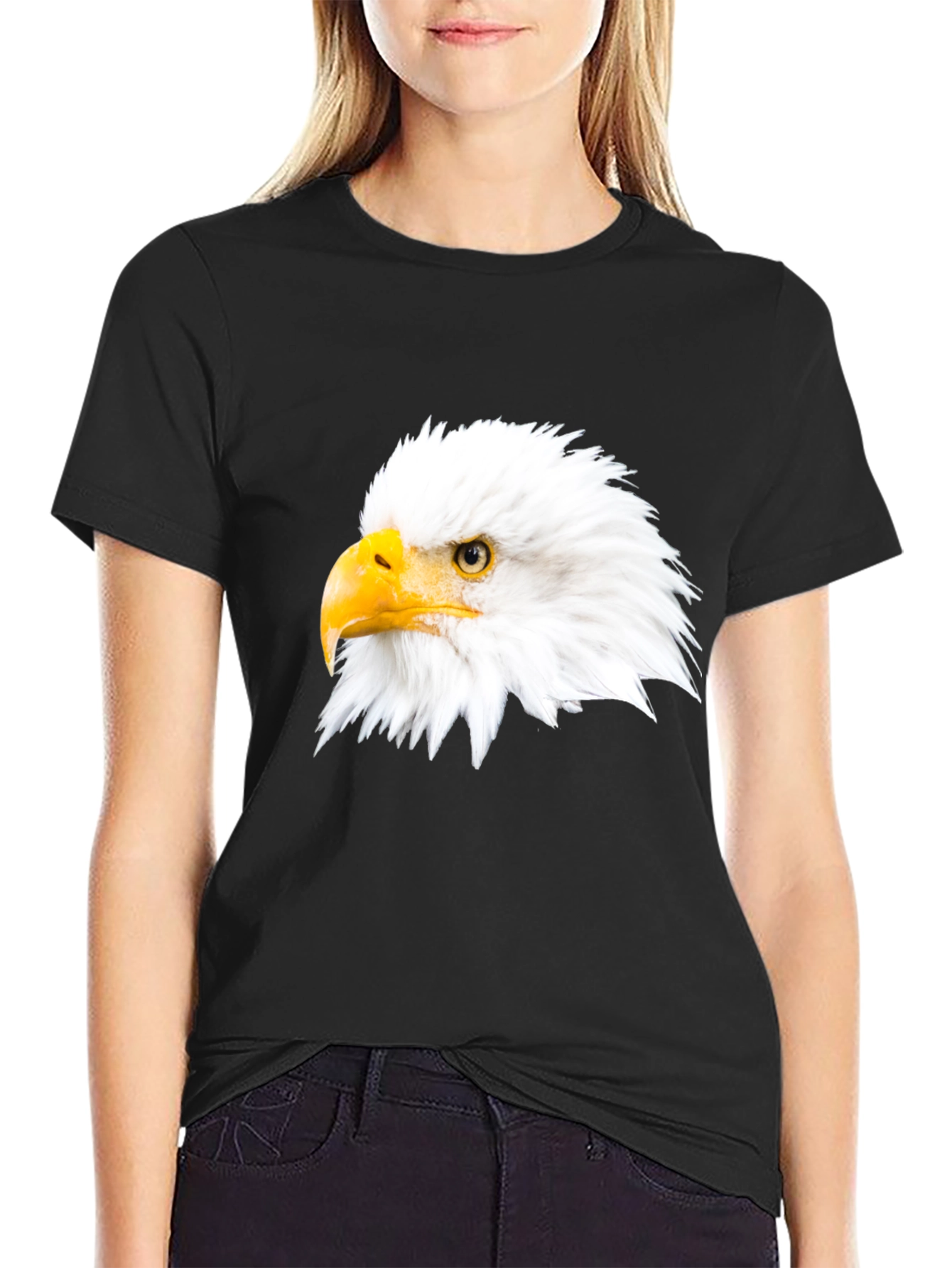 Eagle Head Graphic Black T-Shirt