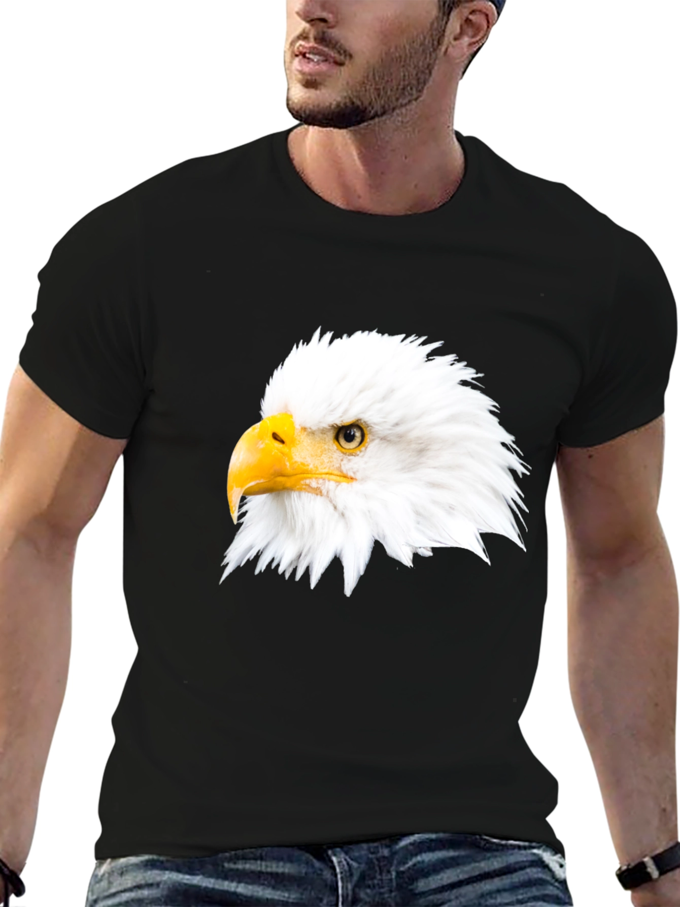 Eagle Head Graphic Black T-Shirt