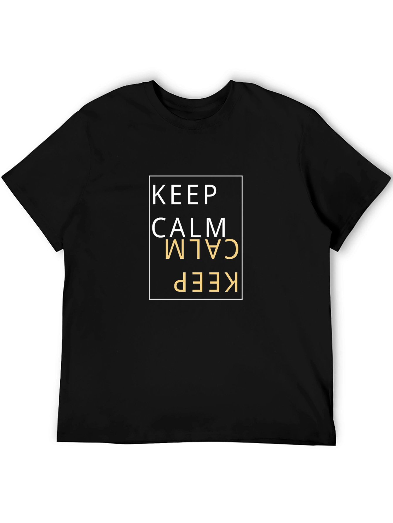 Keep Calm Graphic Print Tee - Classic Black
