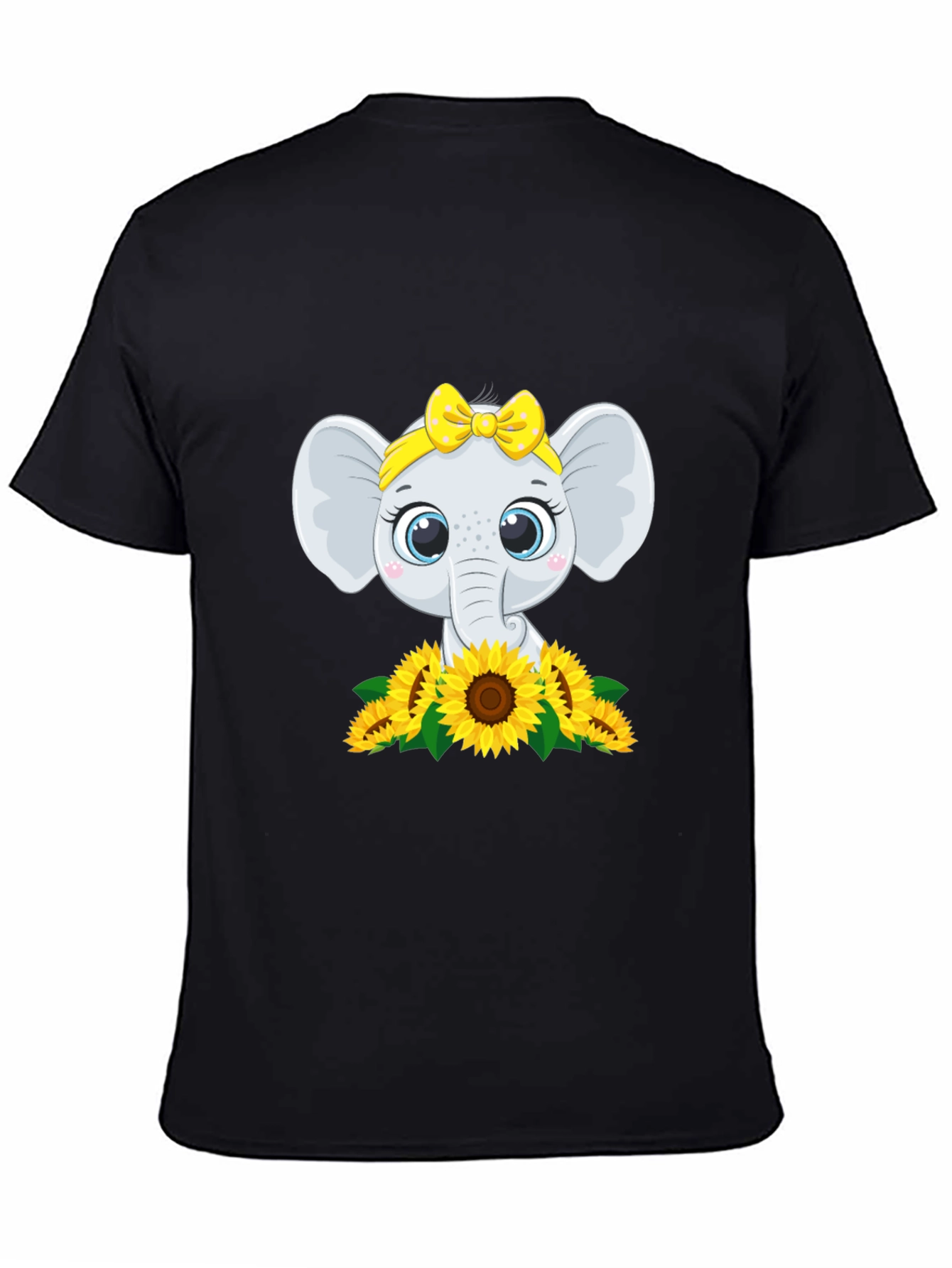 Cute Elephant Sunflower Graphic Tee