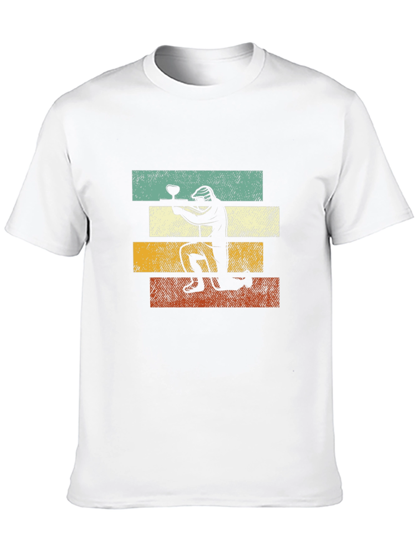 Retro Paintball Player Graphic Tee - Black