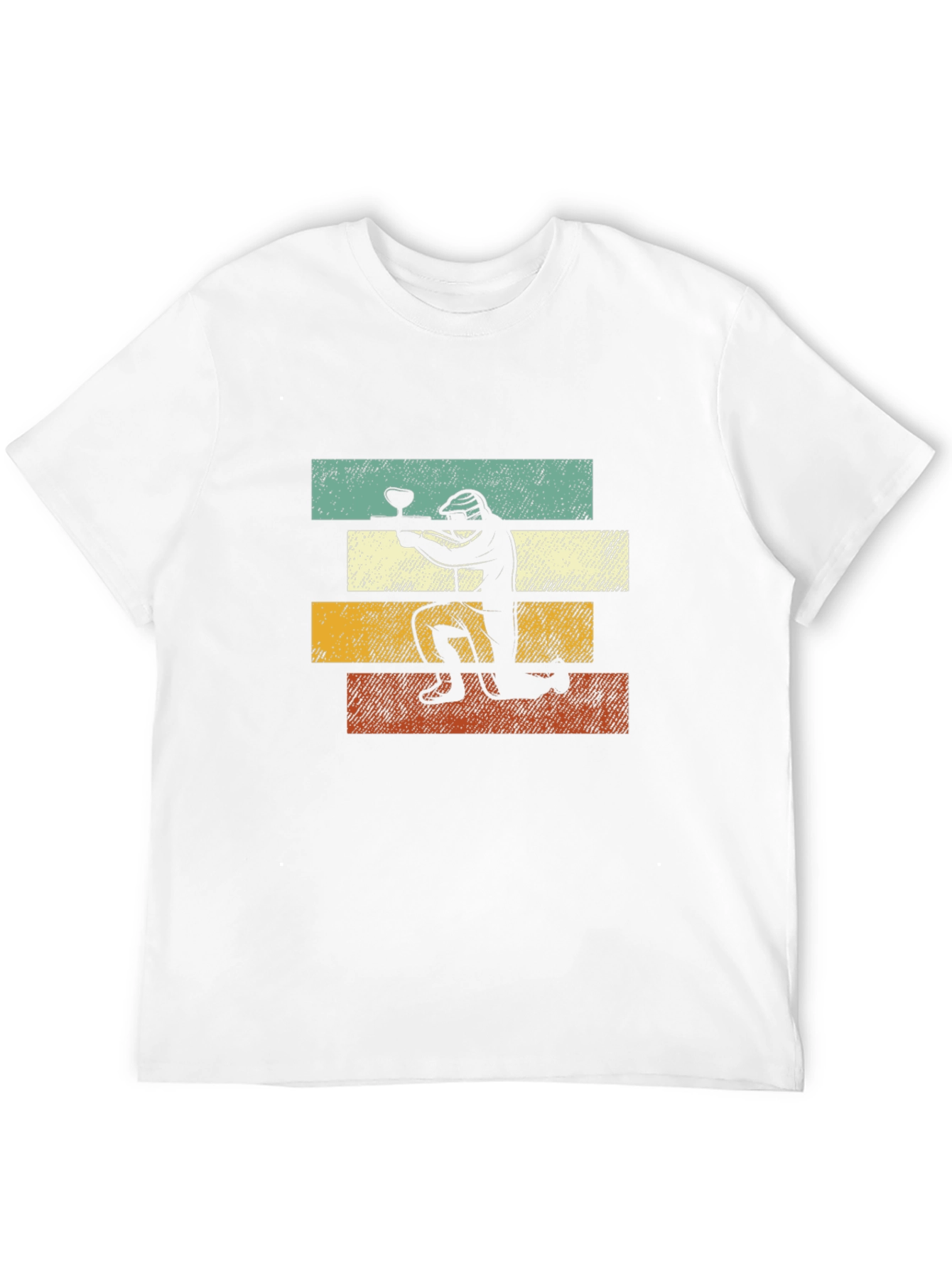 Retro Paintball Player Graphic Tee - Black