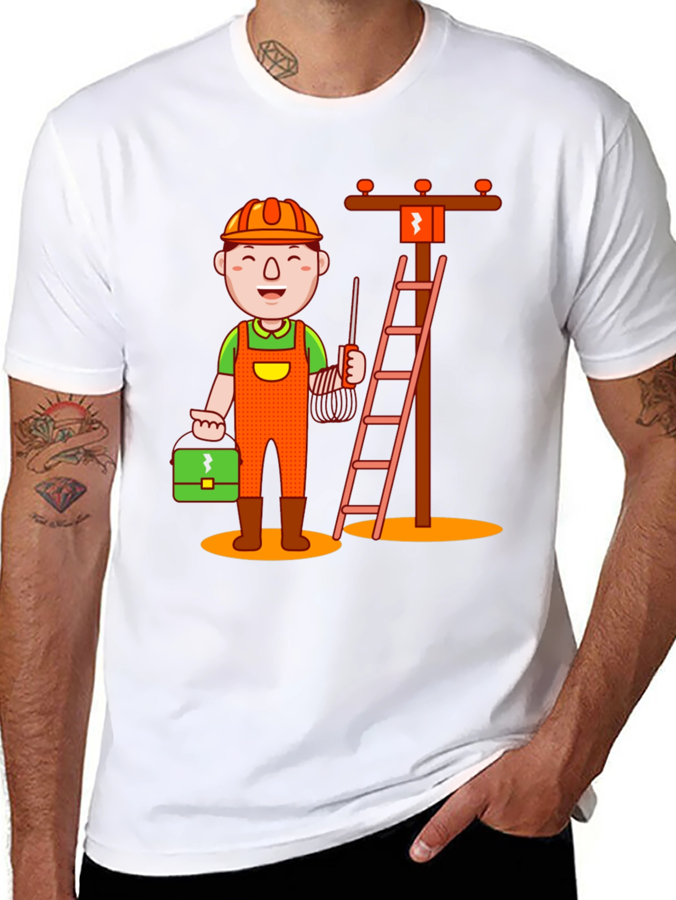 Electrician Cartoon T-Shirt