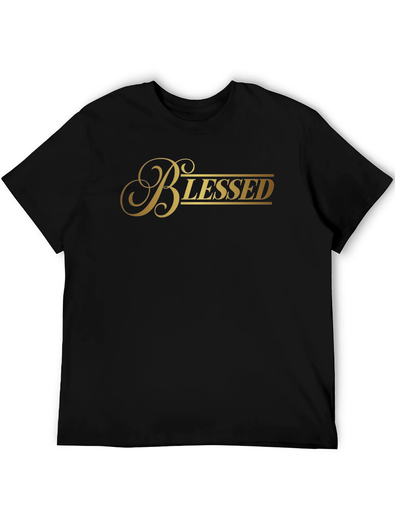 Blessed Black T-Shirt - Gold Lettering