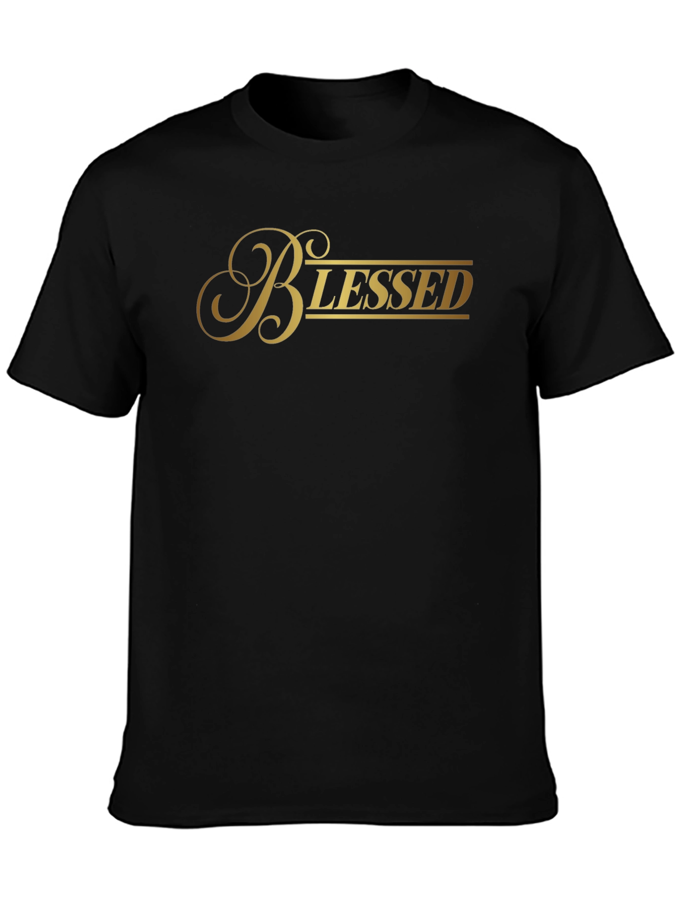 Blessed Black T-Shirt - Gold Lettering