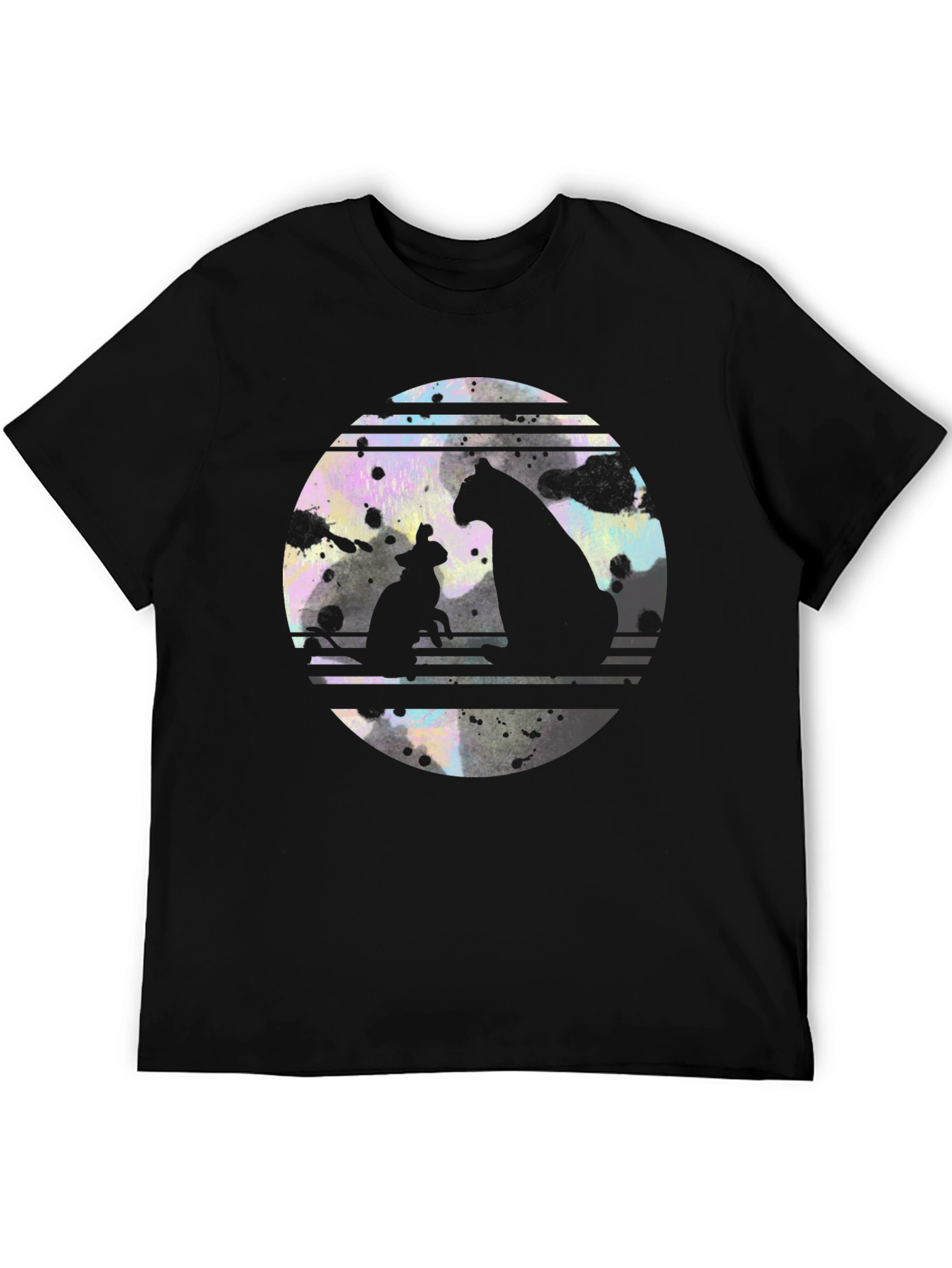 Silhouette Cat & Mouse Graphic T-Shirt