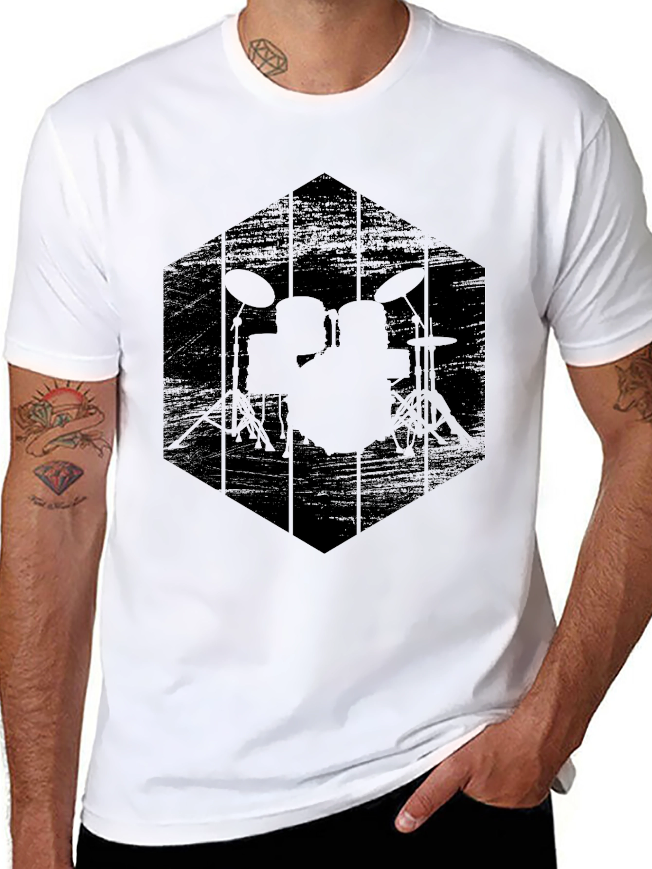 Black Drum Kit Graphic Tee