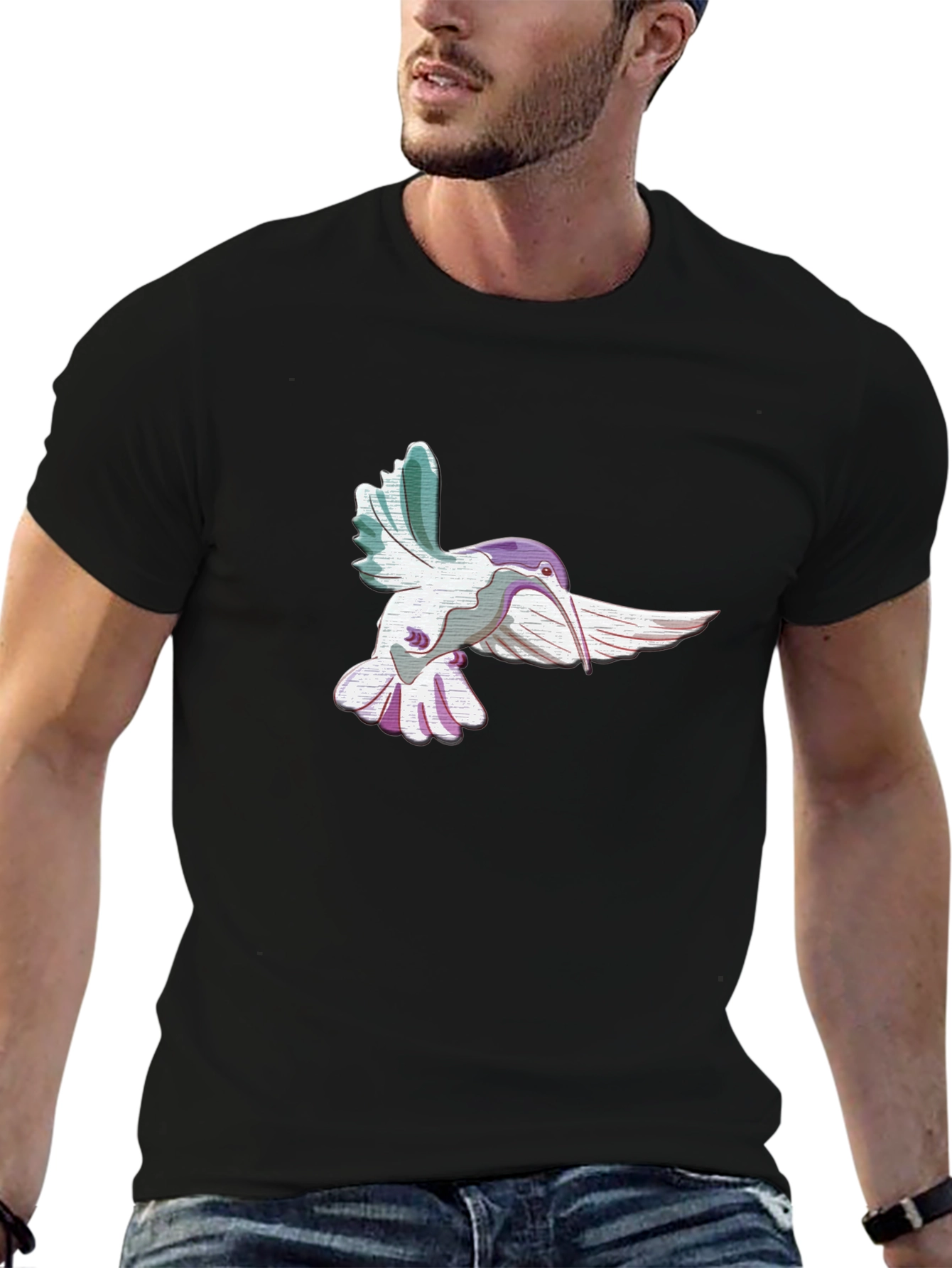 Hummingbird Graphic Black T-Shirt