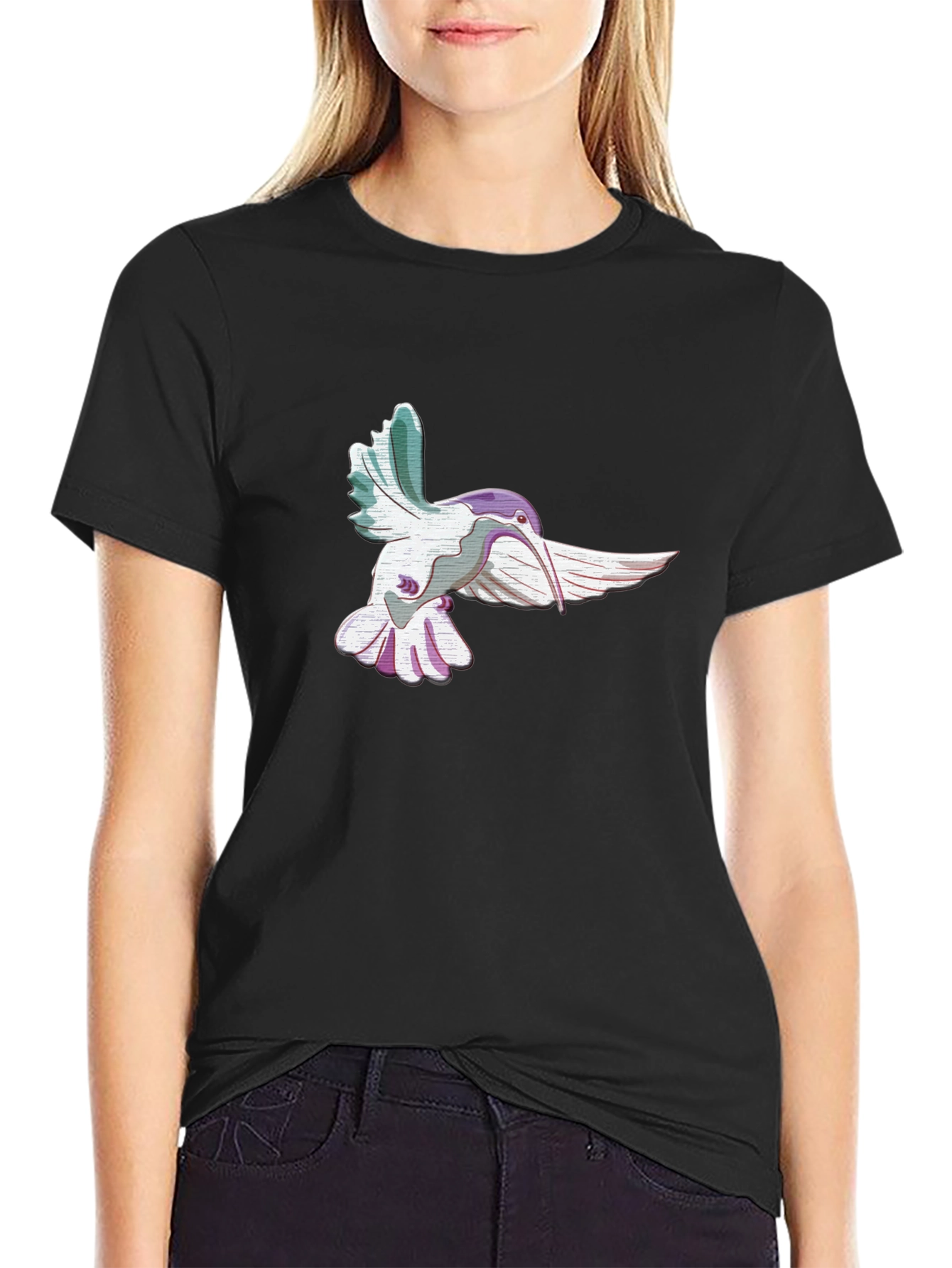 Hummingbird Graphic Black T-Shirt