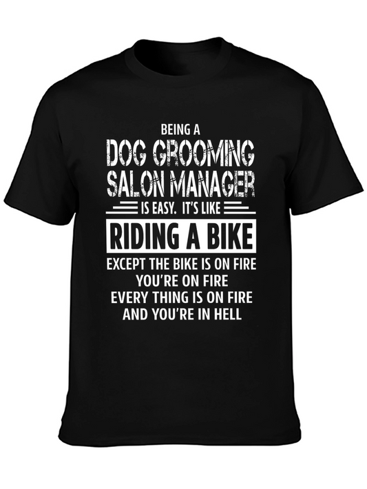 Dog Grooming Salon Manager T-Shirt - Riding A Bike
