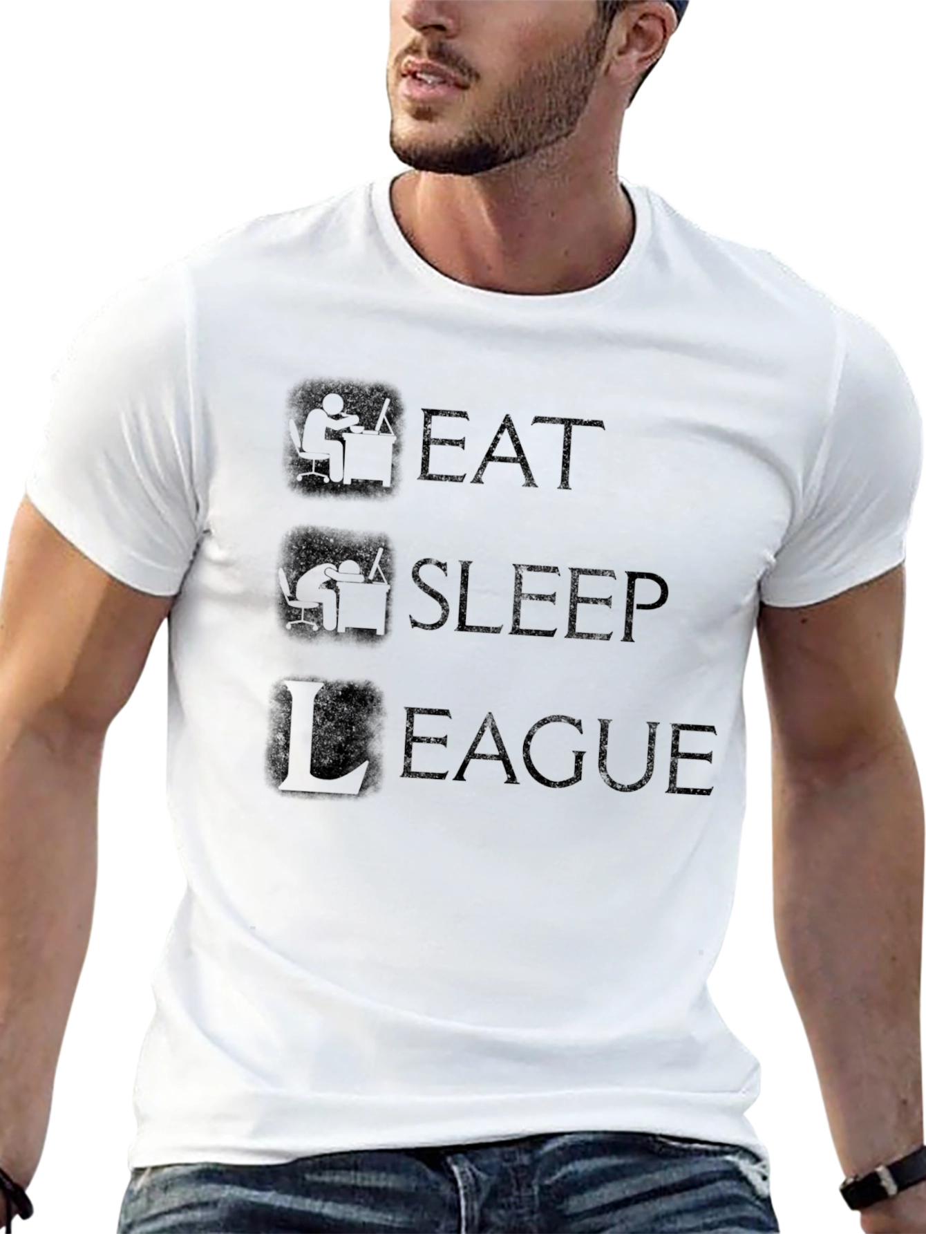 Eat Sleep League Black T-Shirt