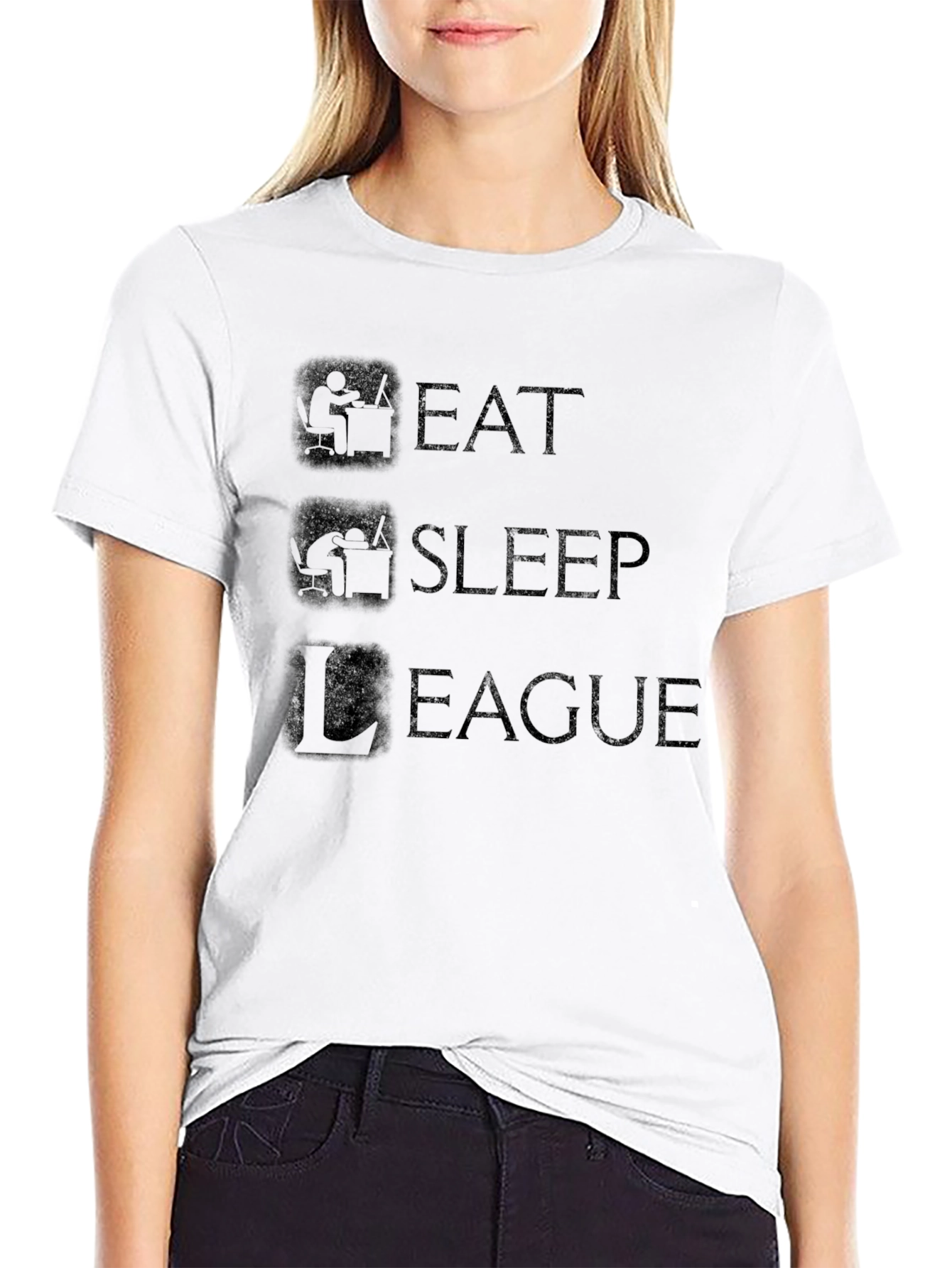 Eat Sleep League Black T-Shirt