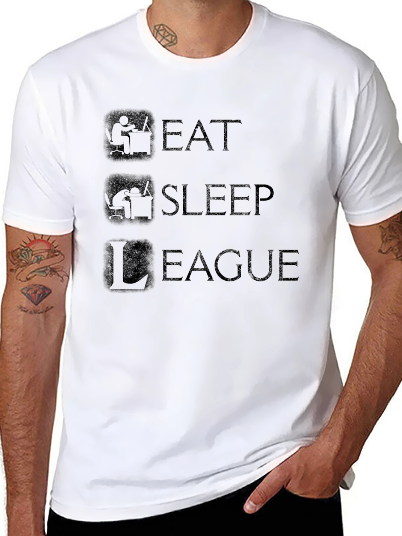 Eat Sleep League Black T-Shirt