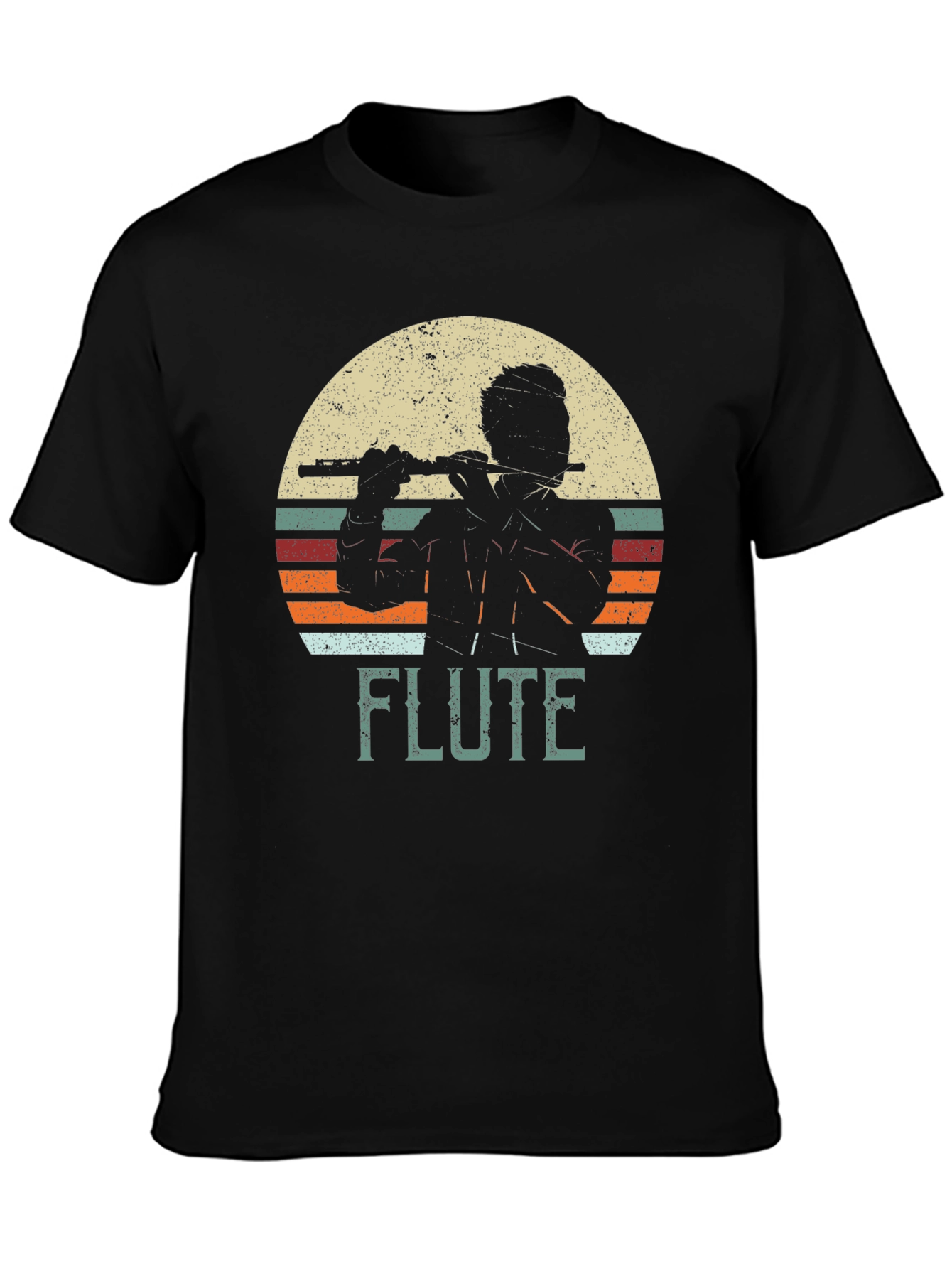 Retro Flute Player Graphic T-Shirt