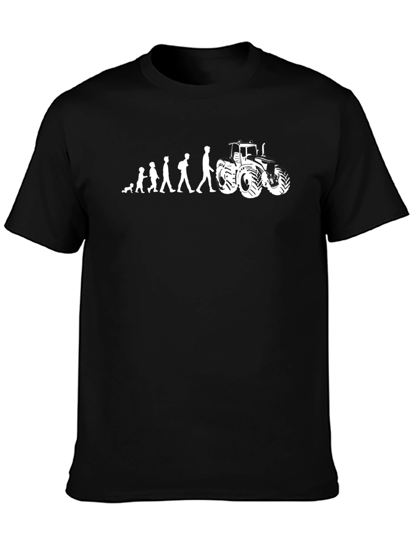 Evolution to Tractor T-Shirt - Black Crew Neck