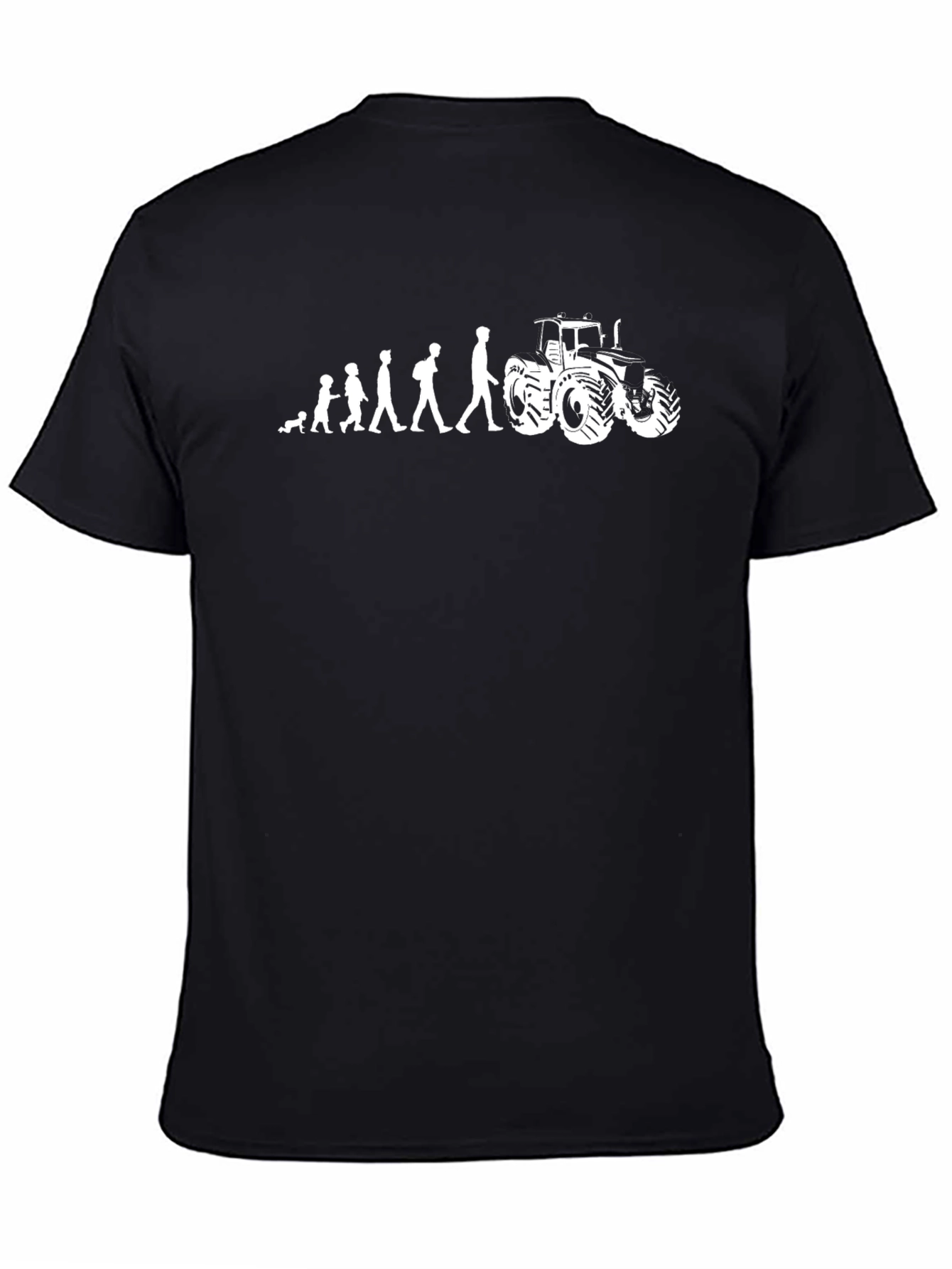 Evolution to Tractor T-Shirt - Black Crew Neck