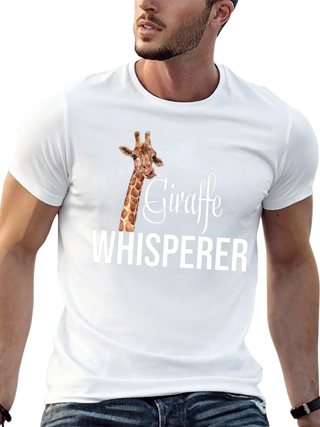 Giraffe Whisperer Graphic T-Shirt - Animal Lover Tee