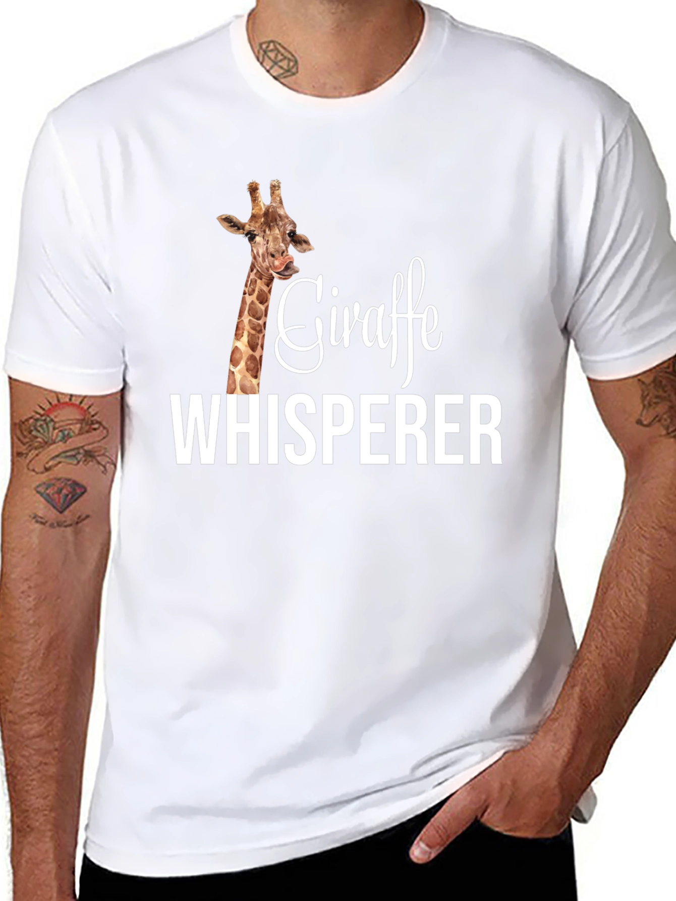 Giraffe Whisperer Graphic T-Shirt - Animal Lover Tee