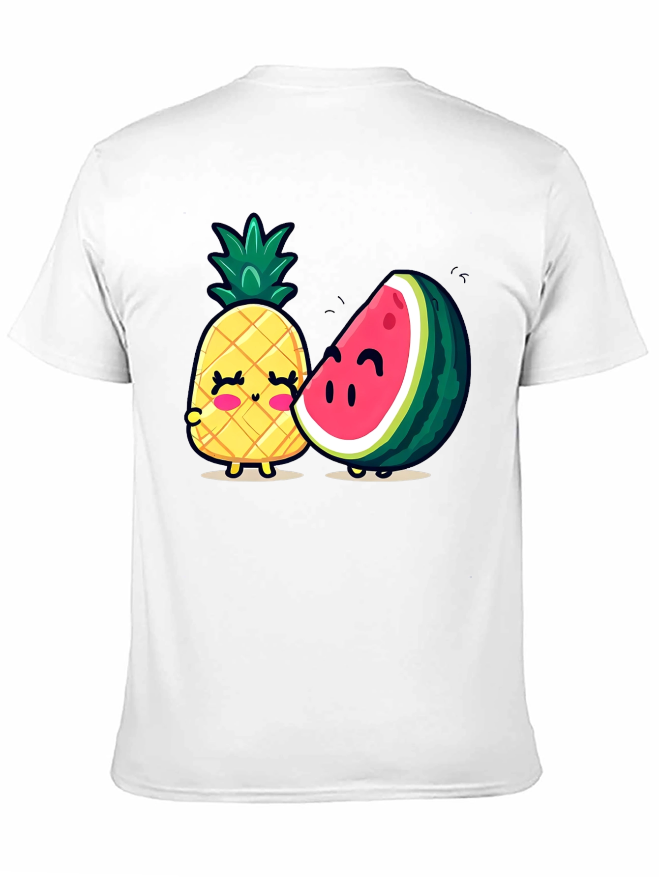 Cute Fruit Friends Graphic T-Shirt - Black