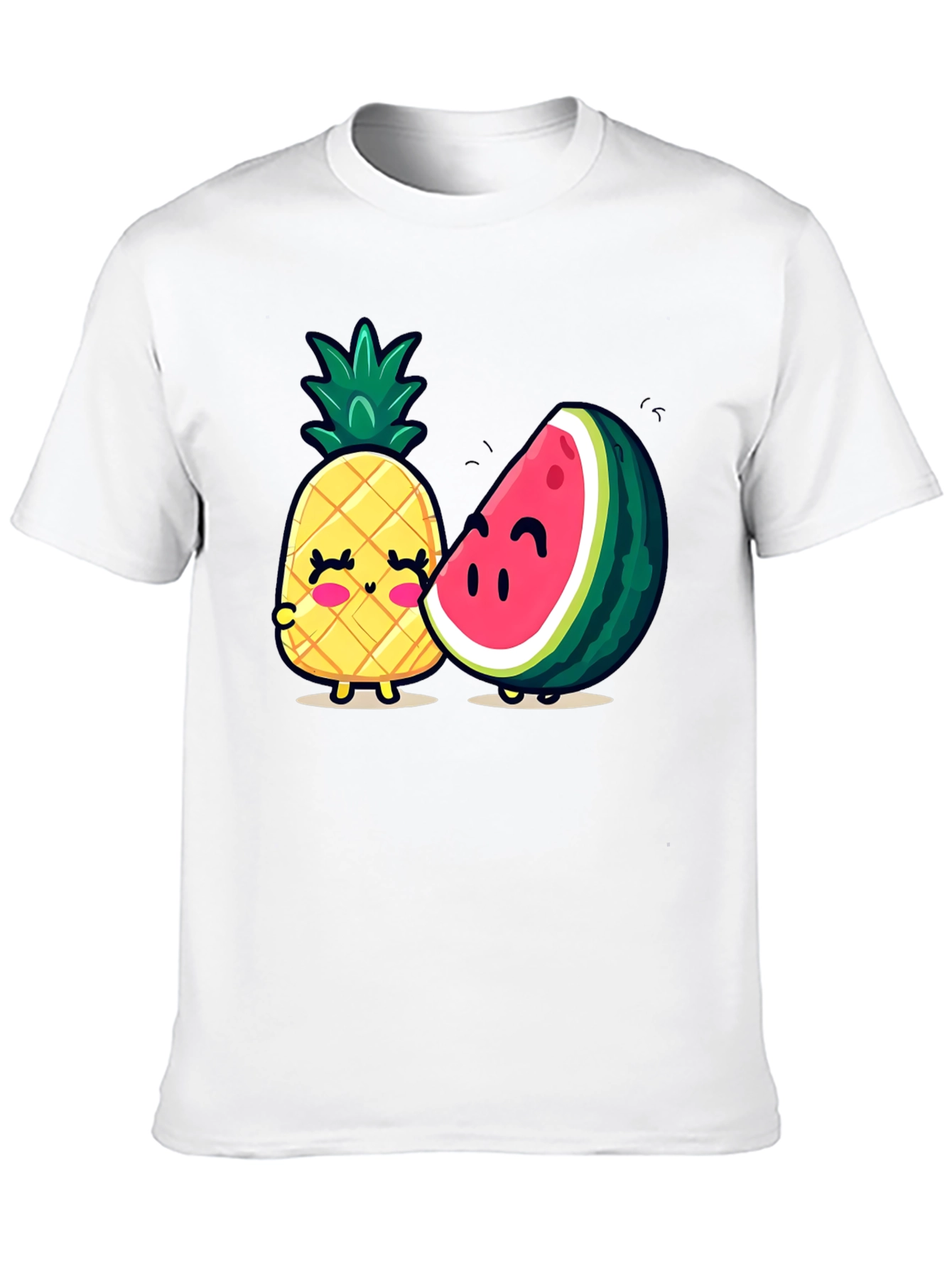 Cute Fruit Friends Graphic T-Shirt - Black