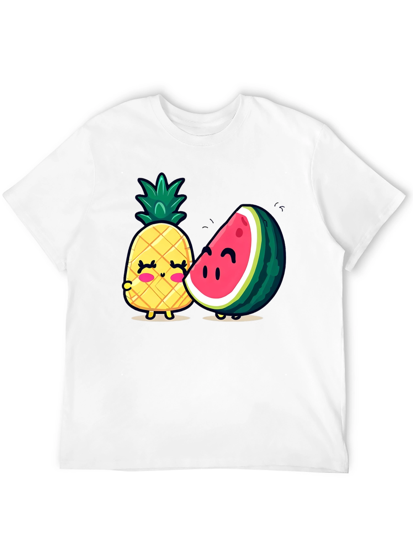Cute Fruit Friends Graphic T-Shirt - Black
